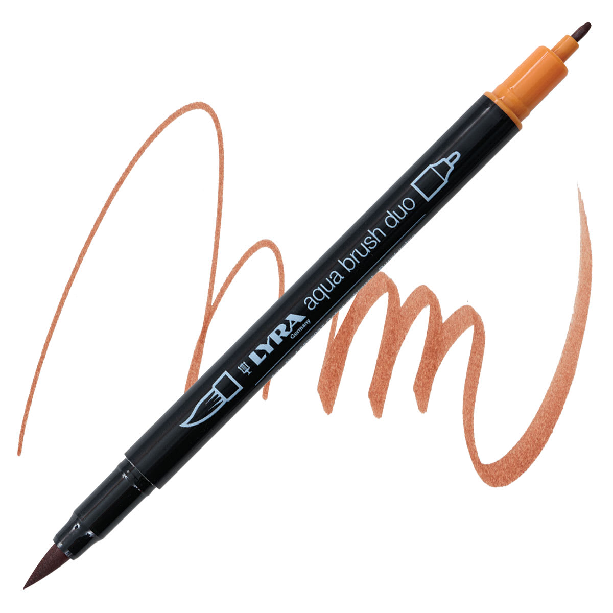Lyra Aqua Brush Duo Marker - Burnt Ochre 087 marker and swatch