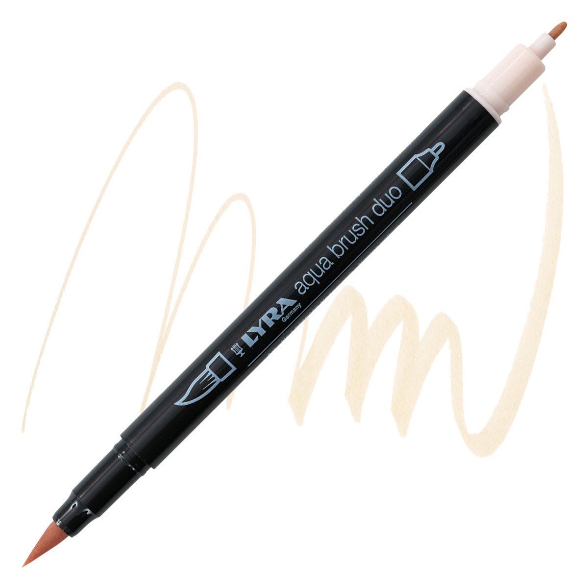 Lyra Aqua Brush Duo Marker - Naples Yellow 085 marker and swatch