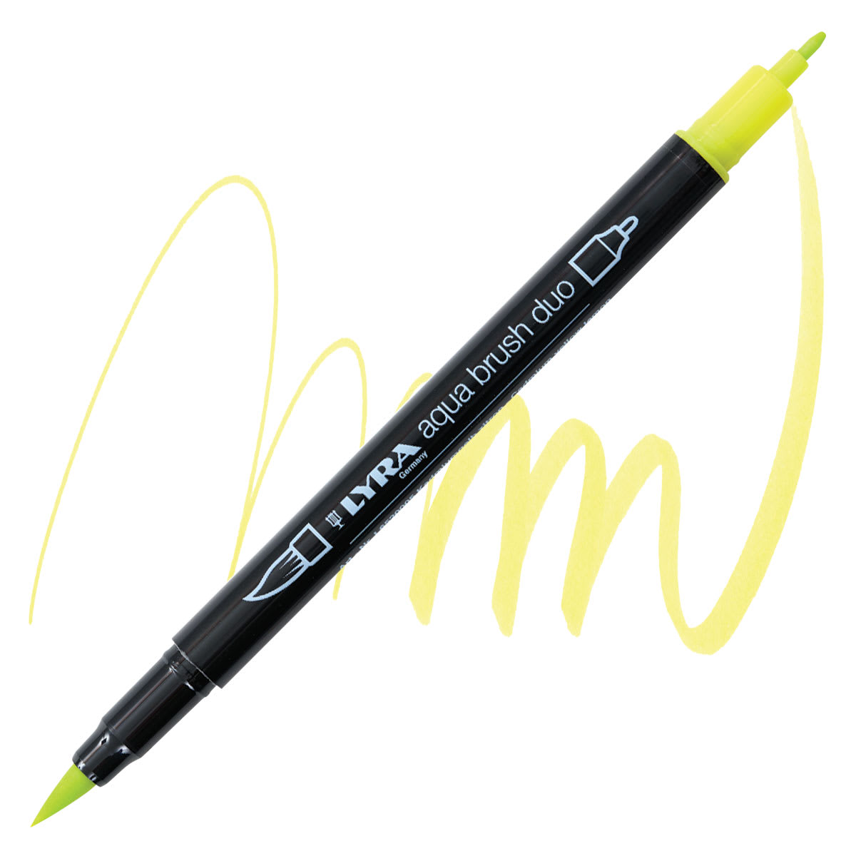 Lyra Aqua Brush Duo Marker - Cadmium Yellow Lemon 005 marker and swatch