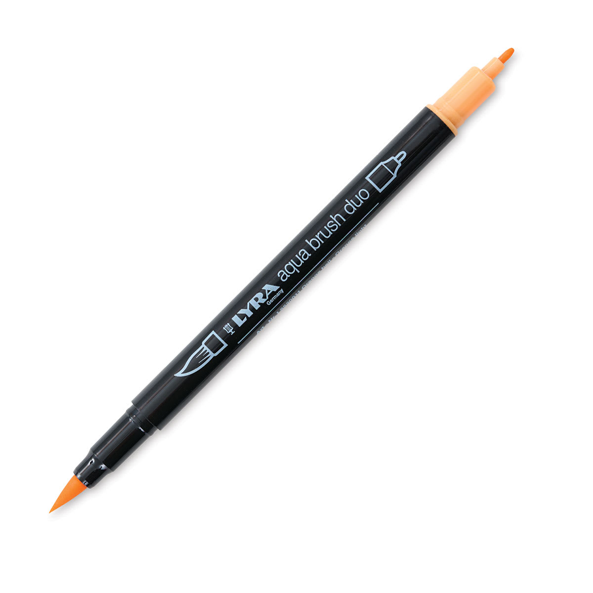 Lyra Aqua Brush Duo Marker - Orange Light 011 (with caps off)