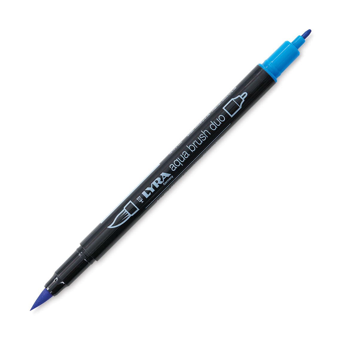 Lyra Aqua Brush Duo Marker - Oriental Blue 049 (with caps off)