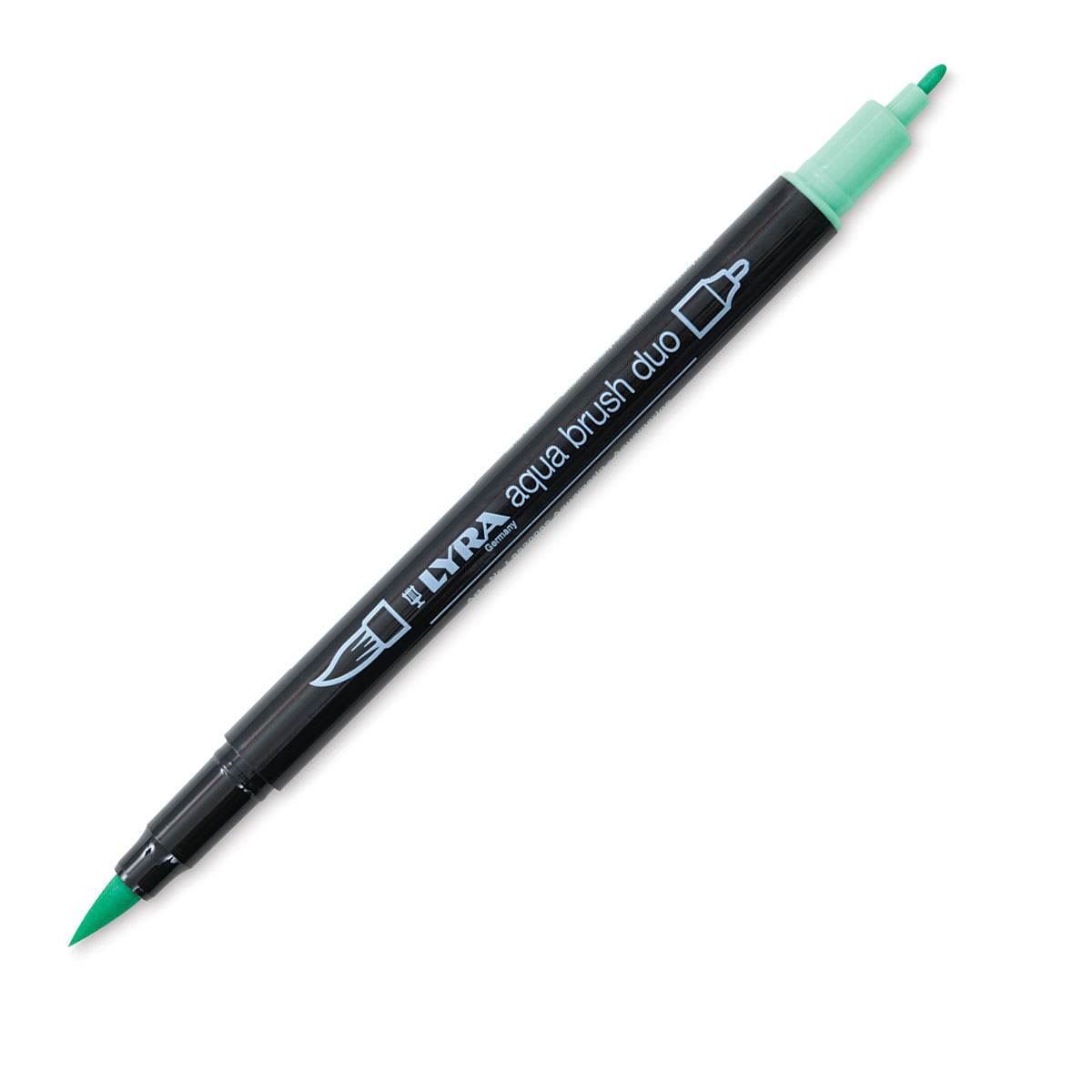 Lyra Aqua Brush Duo Marker - Aquamarine 066 (with caps off)