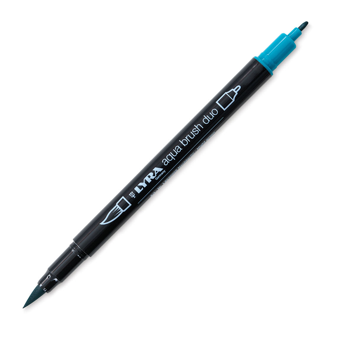Lyra Aqua Brush Duo Marker - Night Green 055 (with caps off)