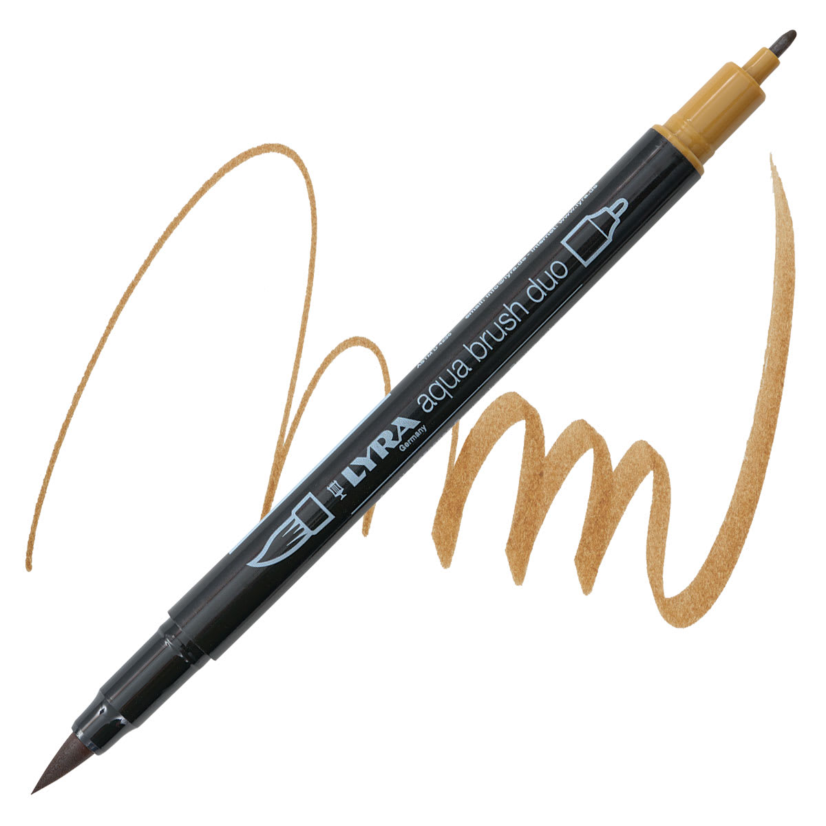 Lyra Aqua Brush Duo Marker - Brown Ochre 082 marker and swatch