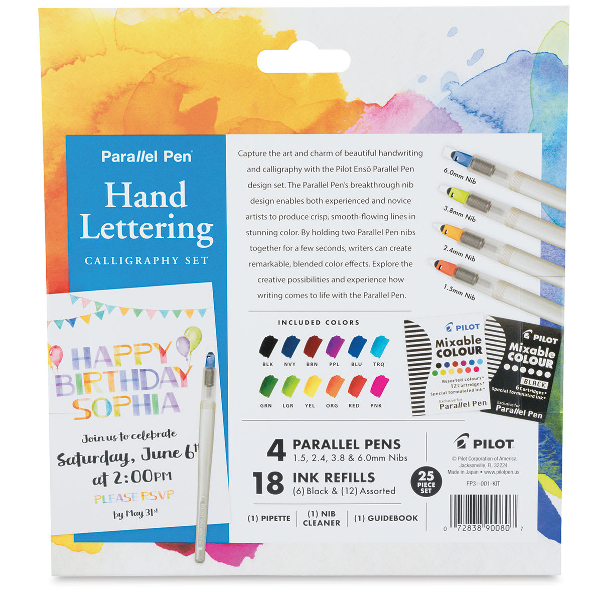 Pilot Enso Parallel Pen Hand Lettering Calligraphy Set - Back of package