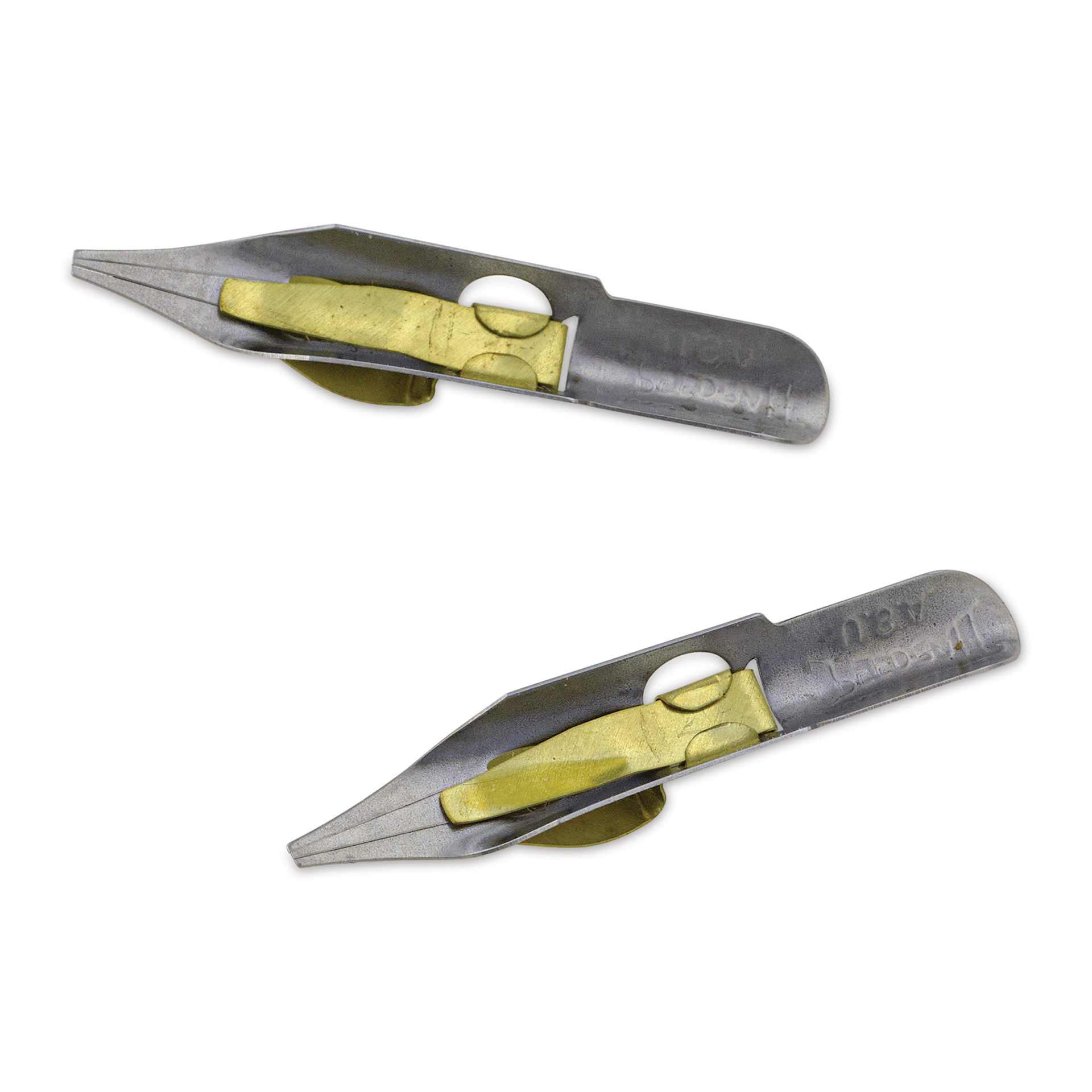 Speedball Broad Edge C-Series Flat Calligraphy Nibs - C4, Pkg of 2, view of the bottom of the nib