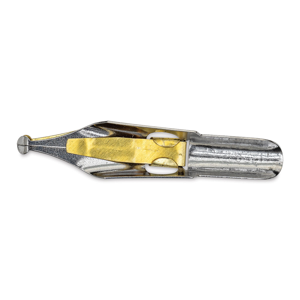 Speedball Broad Edge B-Series Round Calligraphy Nib - B2, view of the bottom of the nib