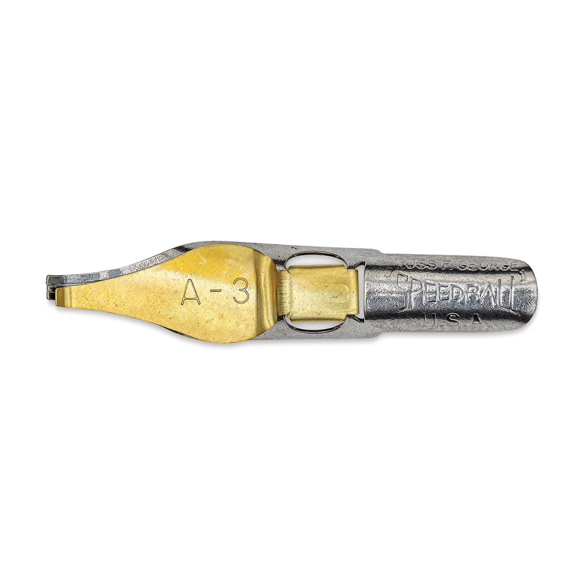 Speedball Broad Edge A-Series Square Calligraphy Nib - A3, view of the top of the nib