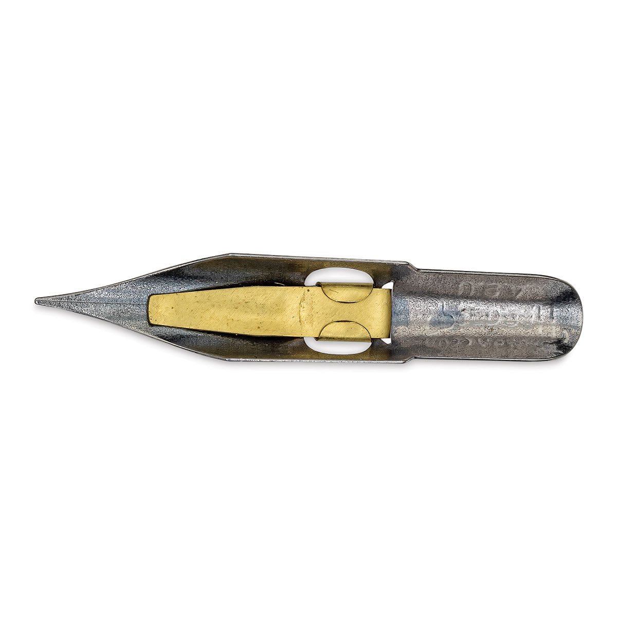 Speedball Broad Edge C-Series Flat Calligraphy Nib - C6, bottom view of the nib
