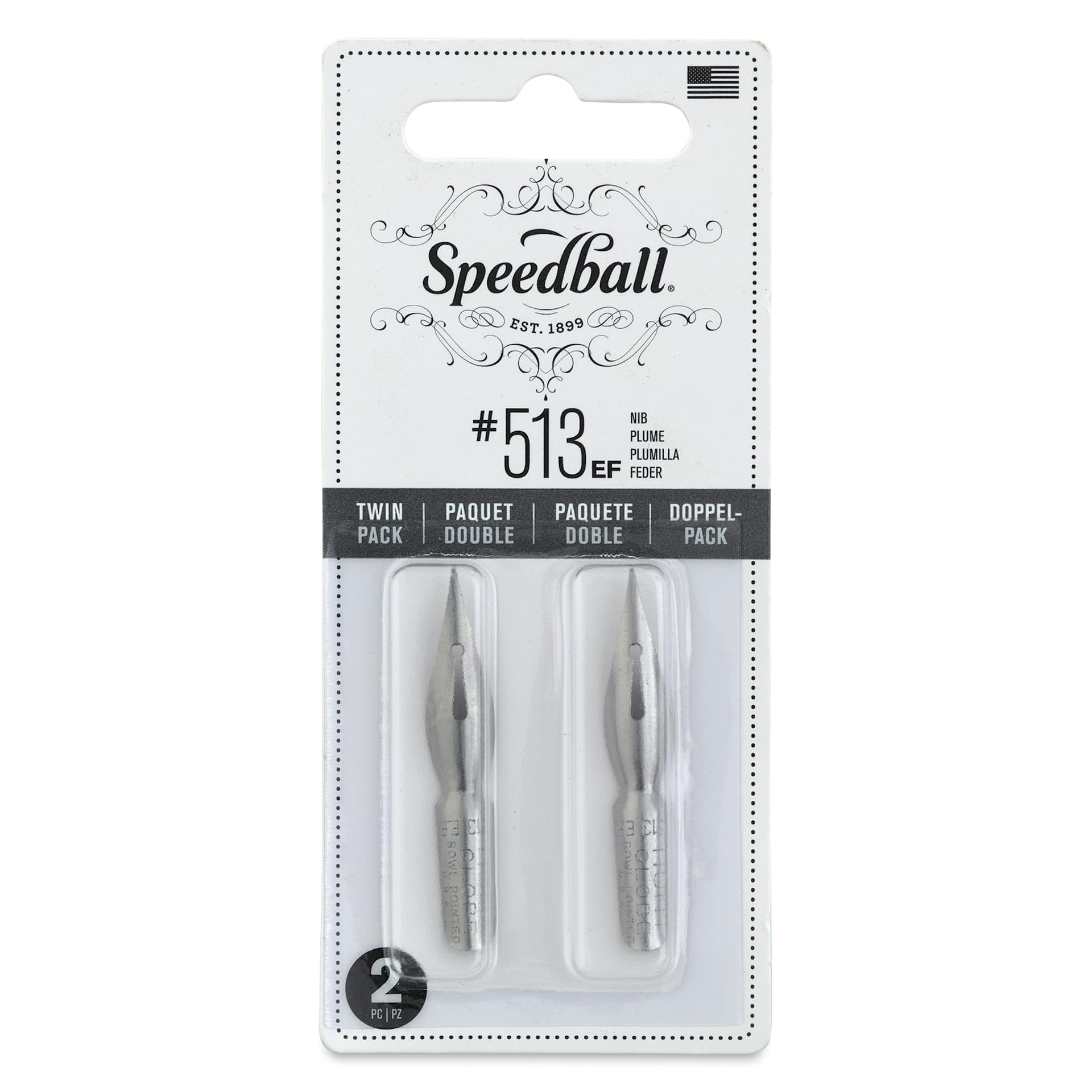 Speedball Hunt Globe Bowl Pointed Dip Pen - #513 EF, Pkg of 2 Nibs, front of packaging