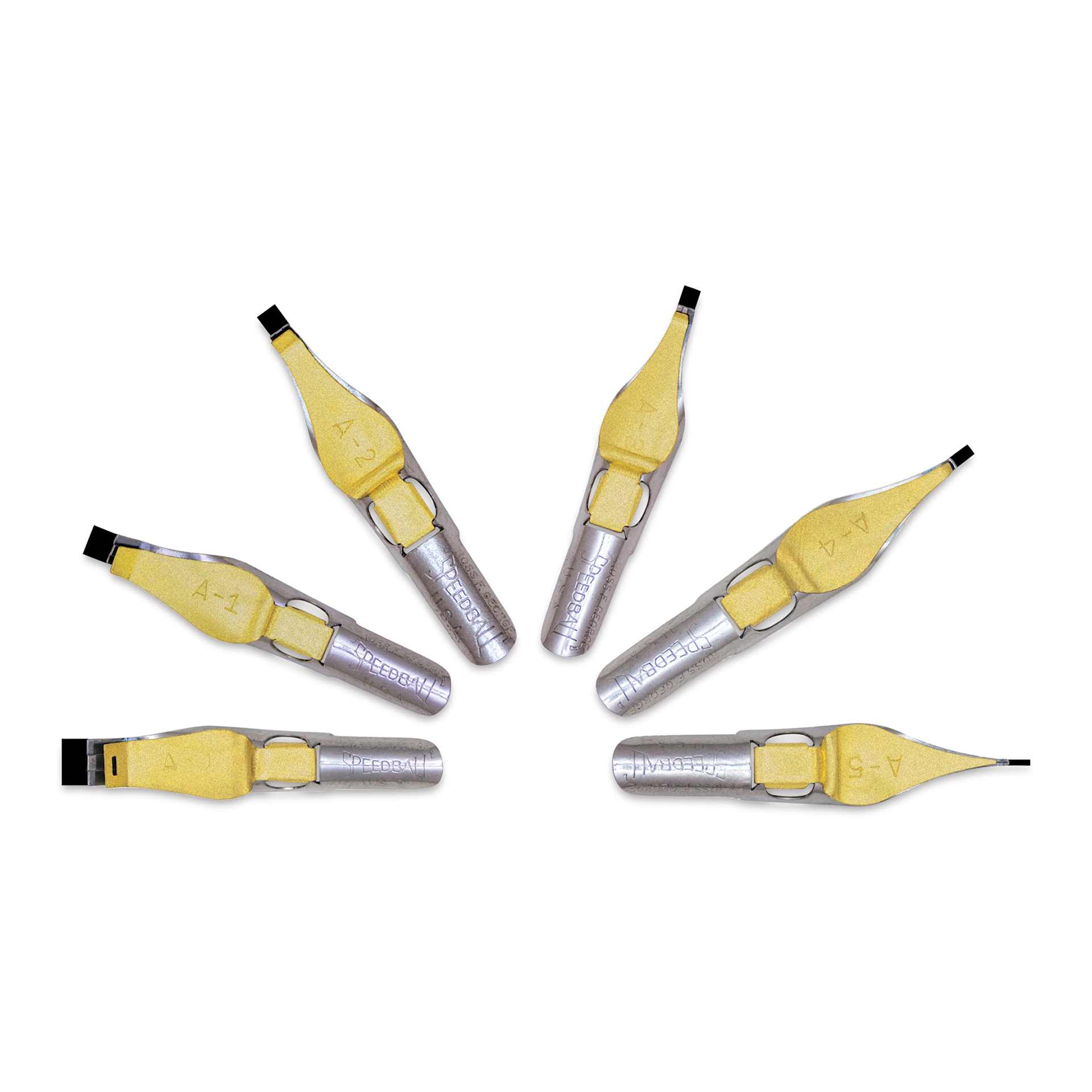 Speedball Broad Edge A-Series Square Calligraphy Nibs, demonstration of the width of the nibs Speedball Broad Edge A-Series Square Calligraphy Nibs, demonstration of the width of the nibs