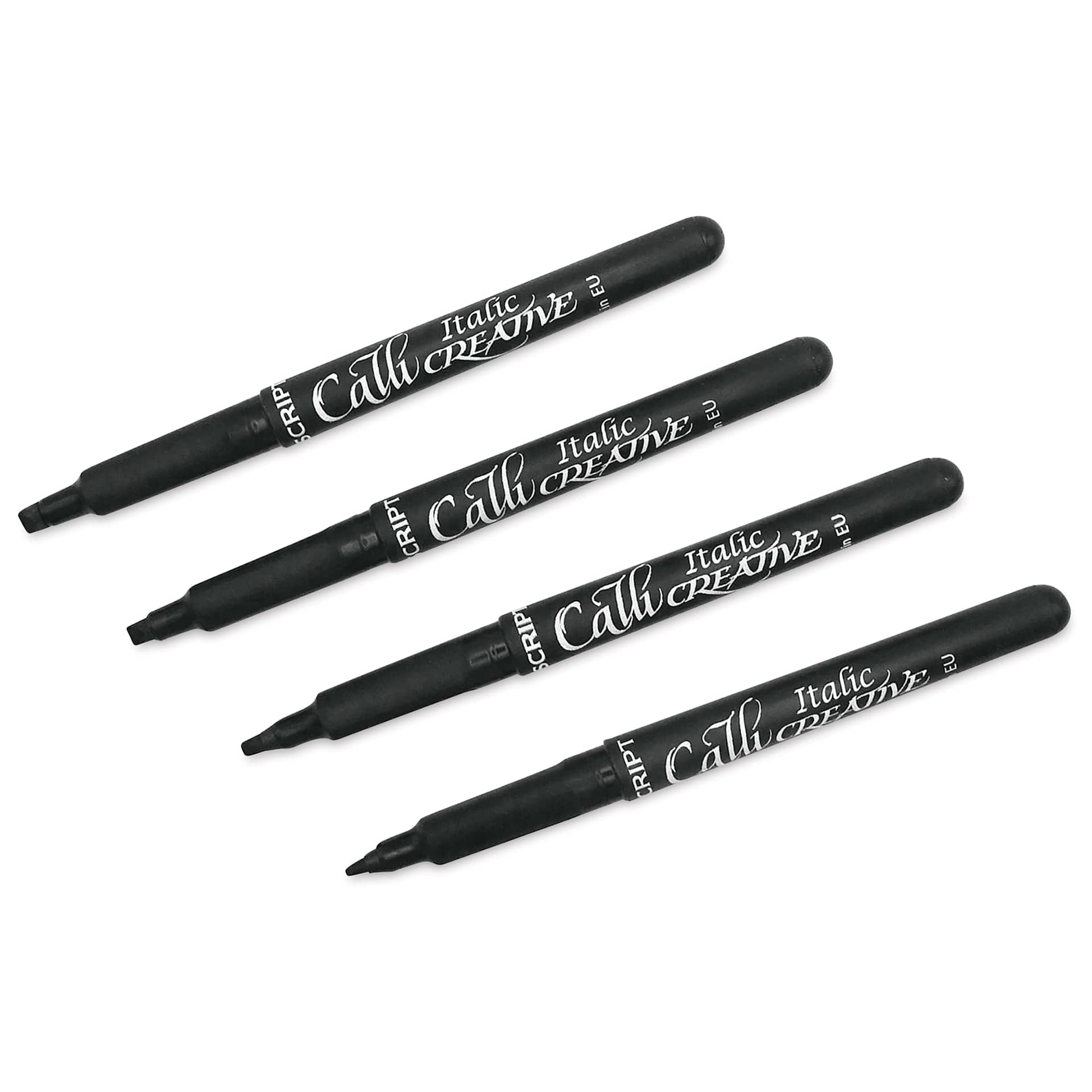 Manuscript CalliCreative Italic Marker - Black, Assorted, Pkg of 4, caps removed