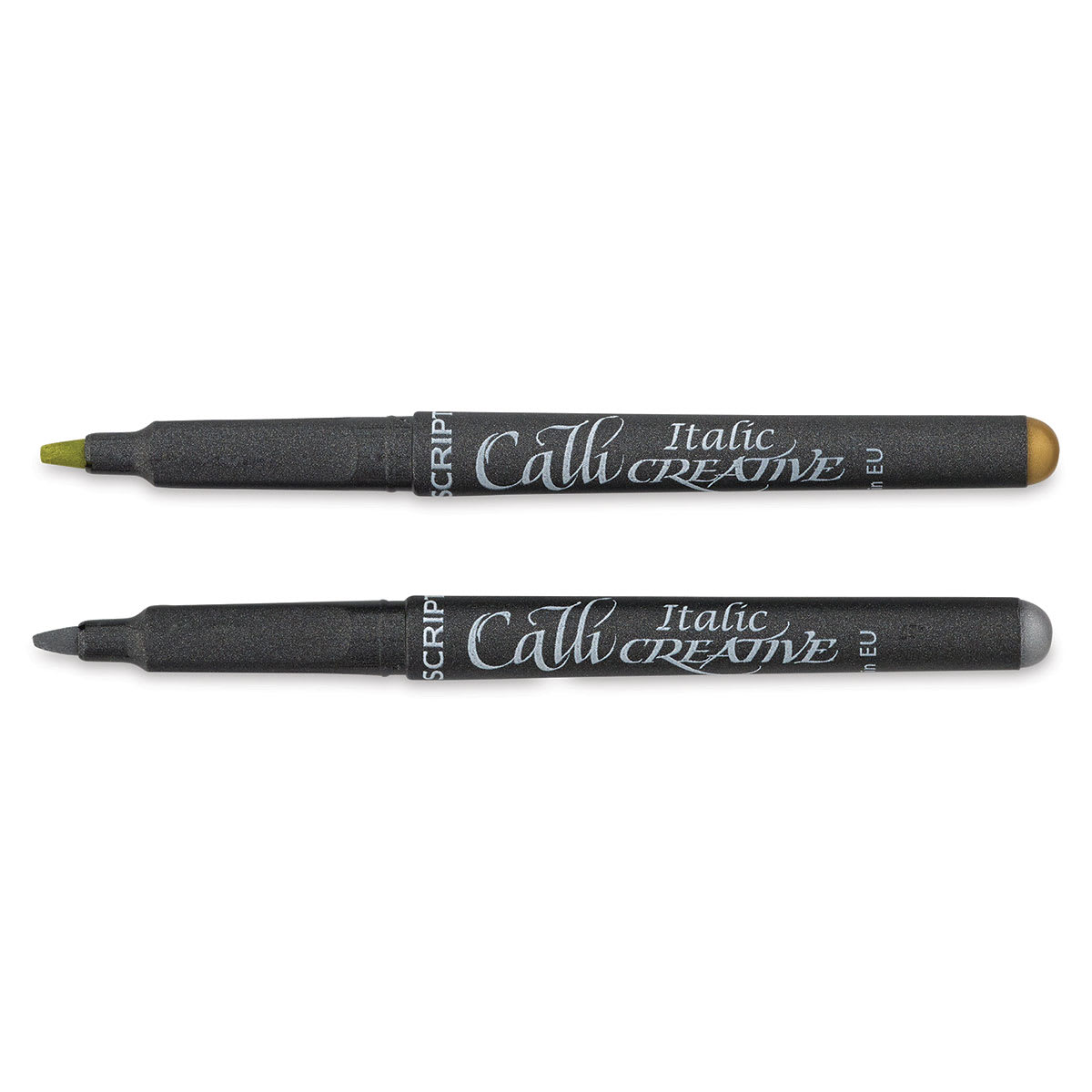 Manuscript CalliCreative Italic Marker- Gold and Silver, Pkg of 2, shown horizontally and uncapped