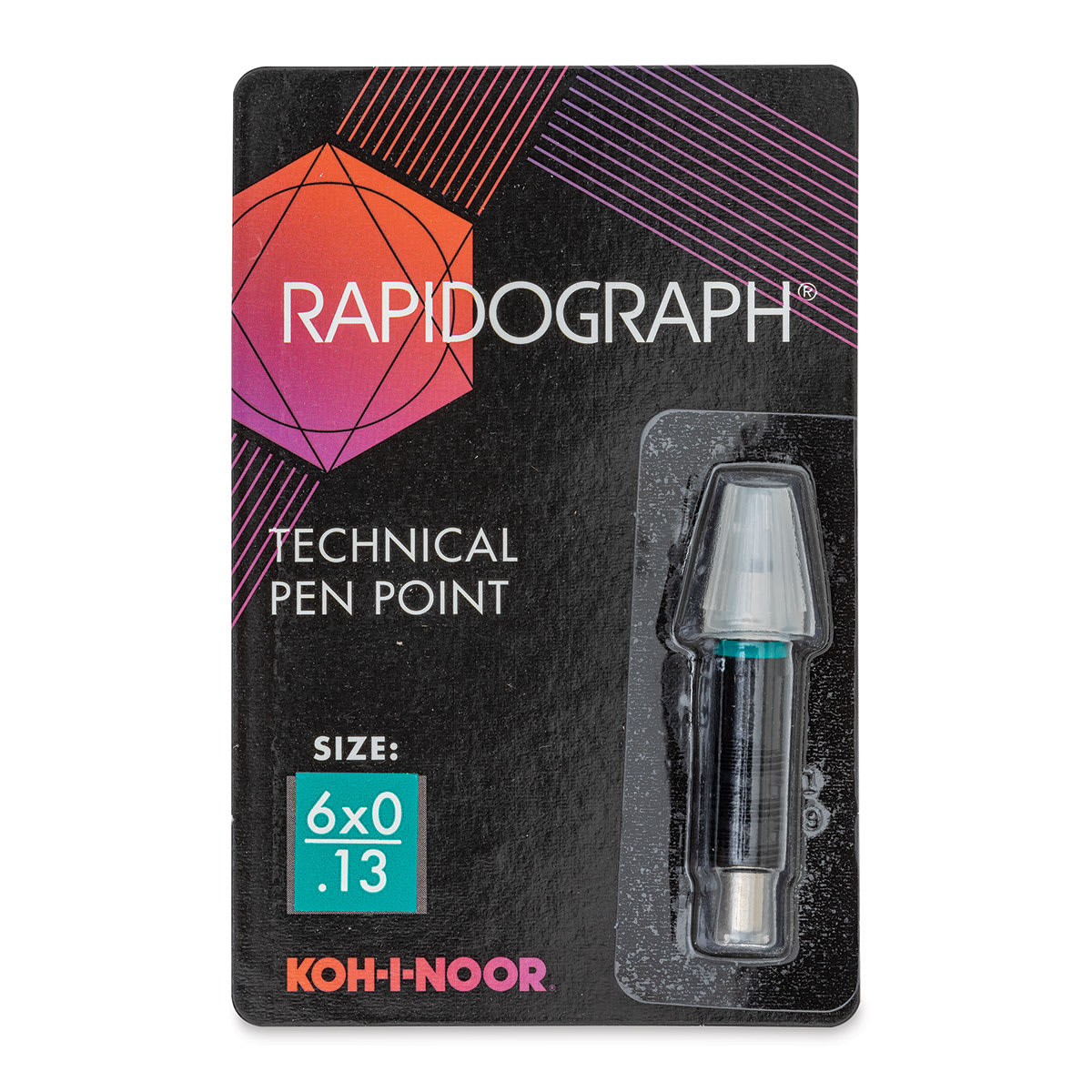 Koh-I-Noor Rapidograph Pen Replacement Point - 6x0, 0.13 mm Tip front of package