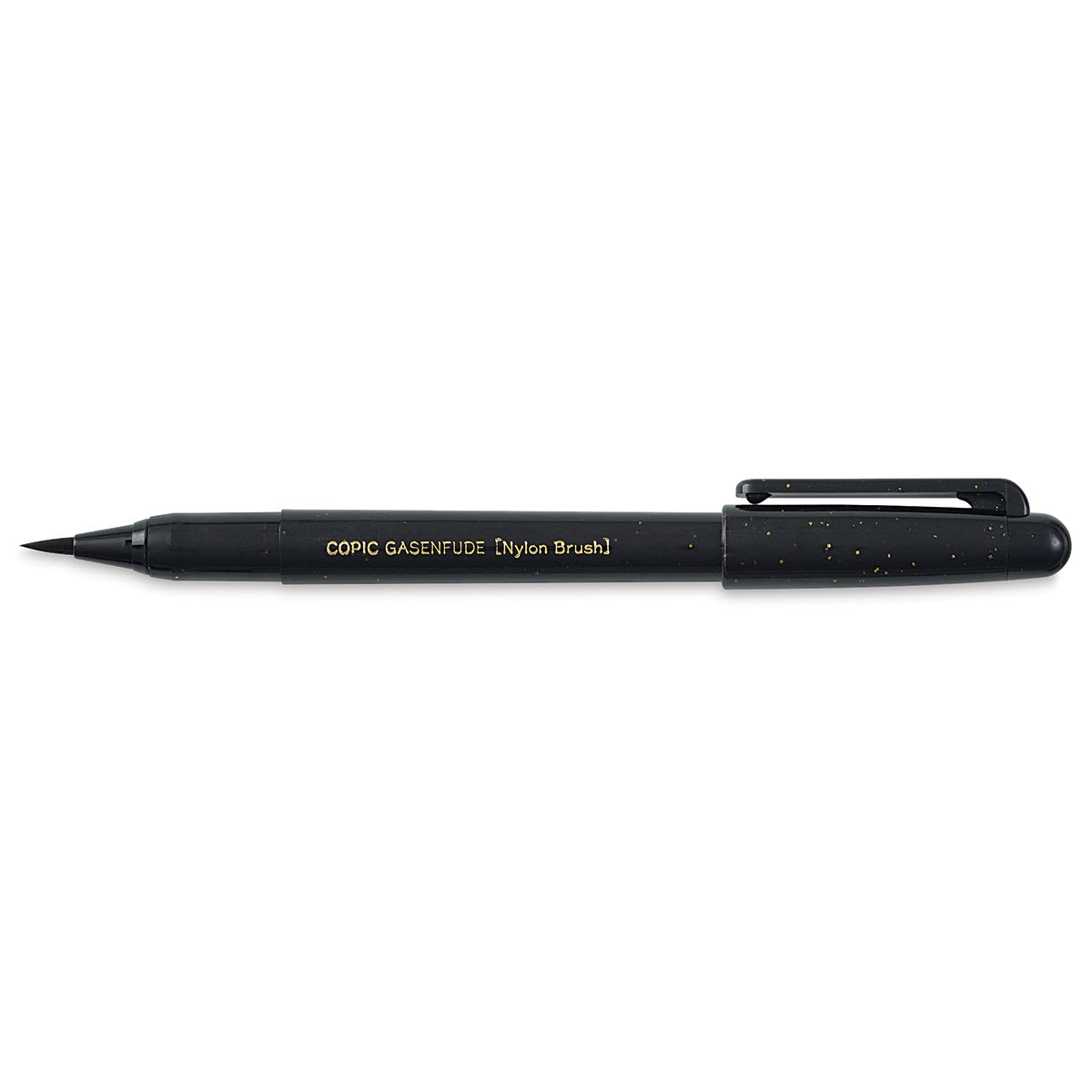 Copic Gasenfude Brush Tip Pen - Brush pen shown horizontally and uncapped to show tip