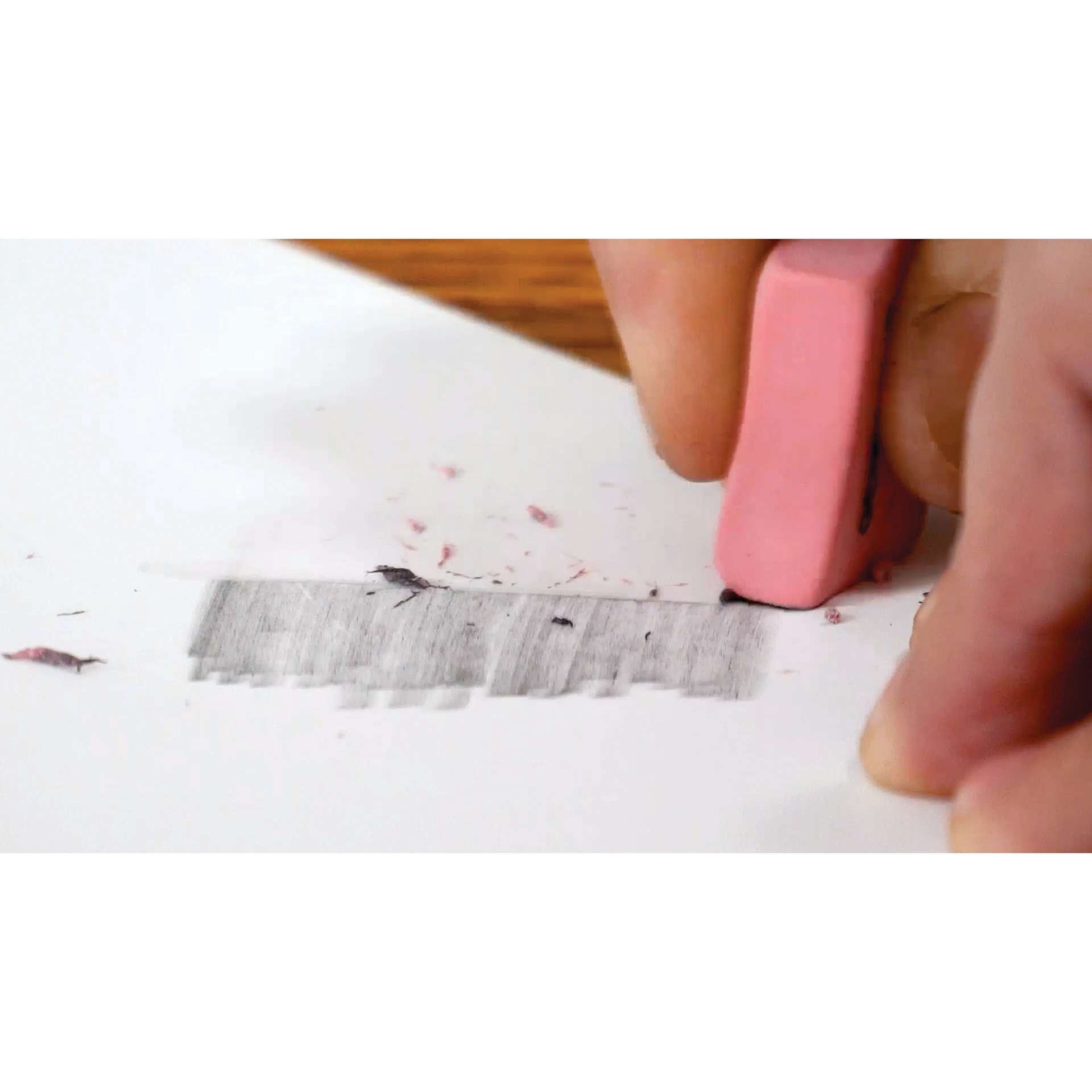 General's All-Art Pink Eraser, erasing pencil marks