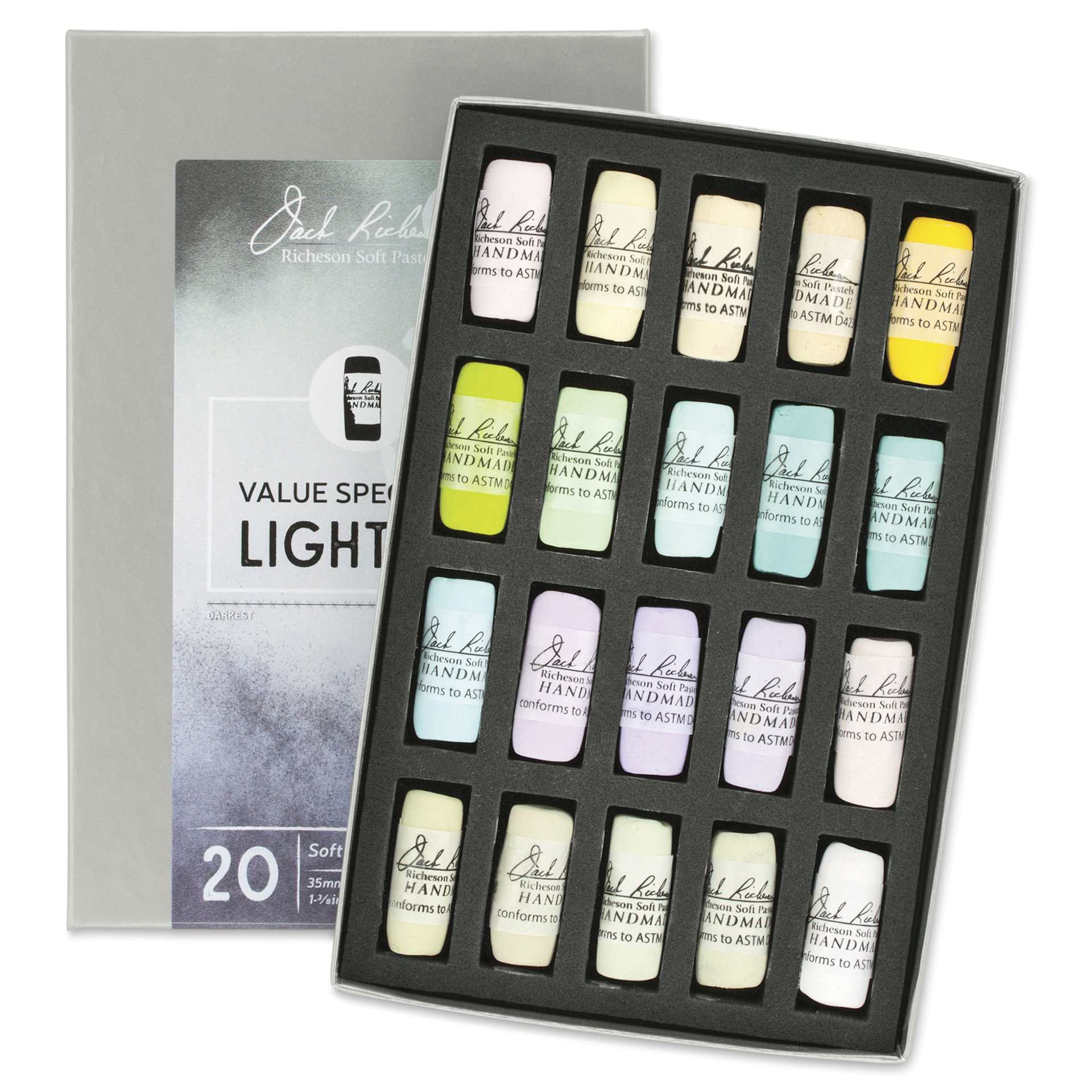 Richeson Soft Handrolled Pastels - Lights 5, Set of 20