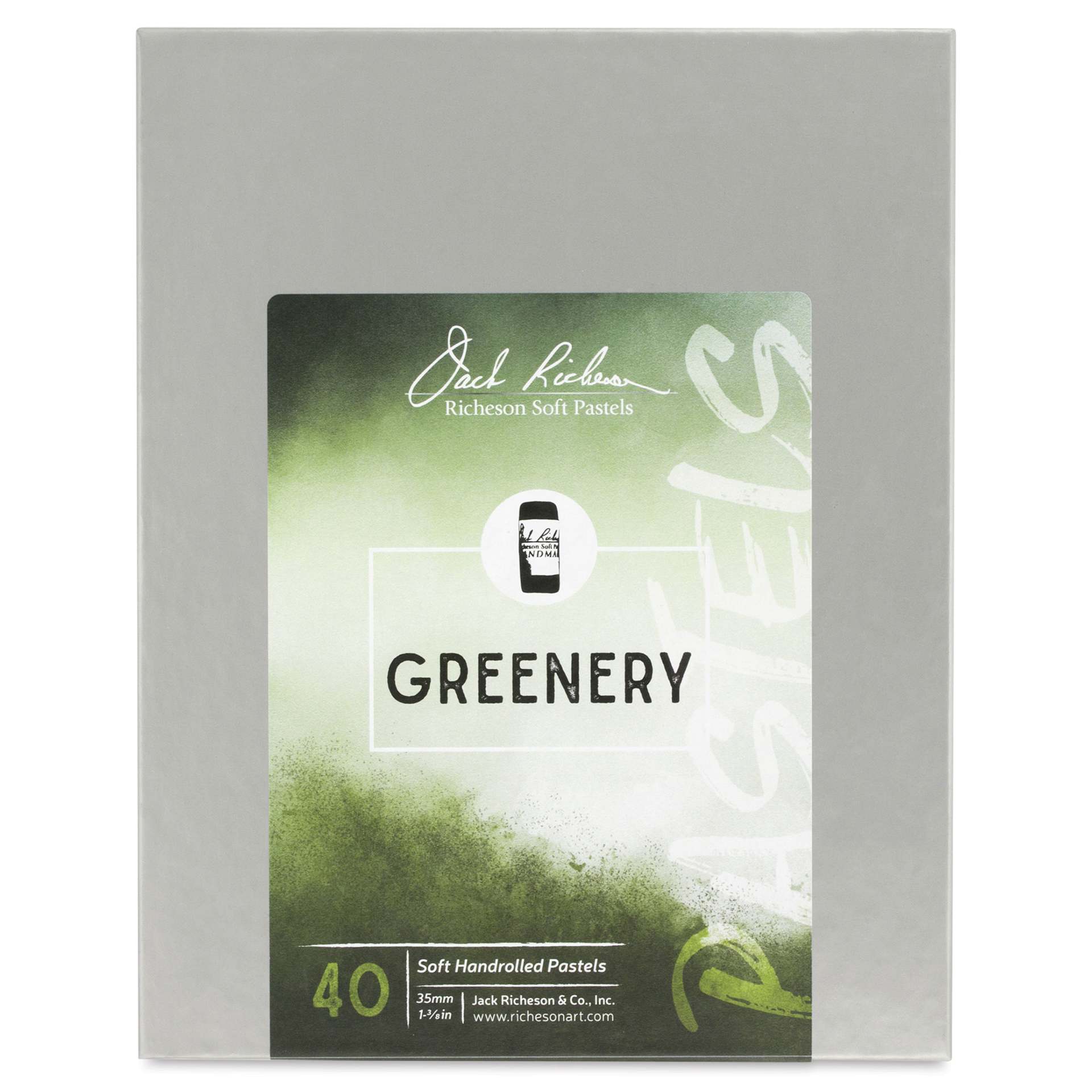 Richeson Soft Handrolled Pastels - Greenery, Set of 40 - front of packaging
