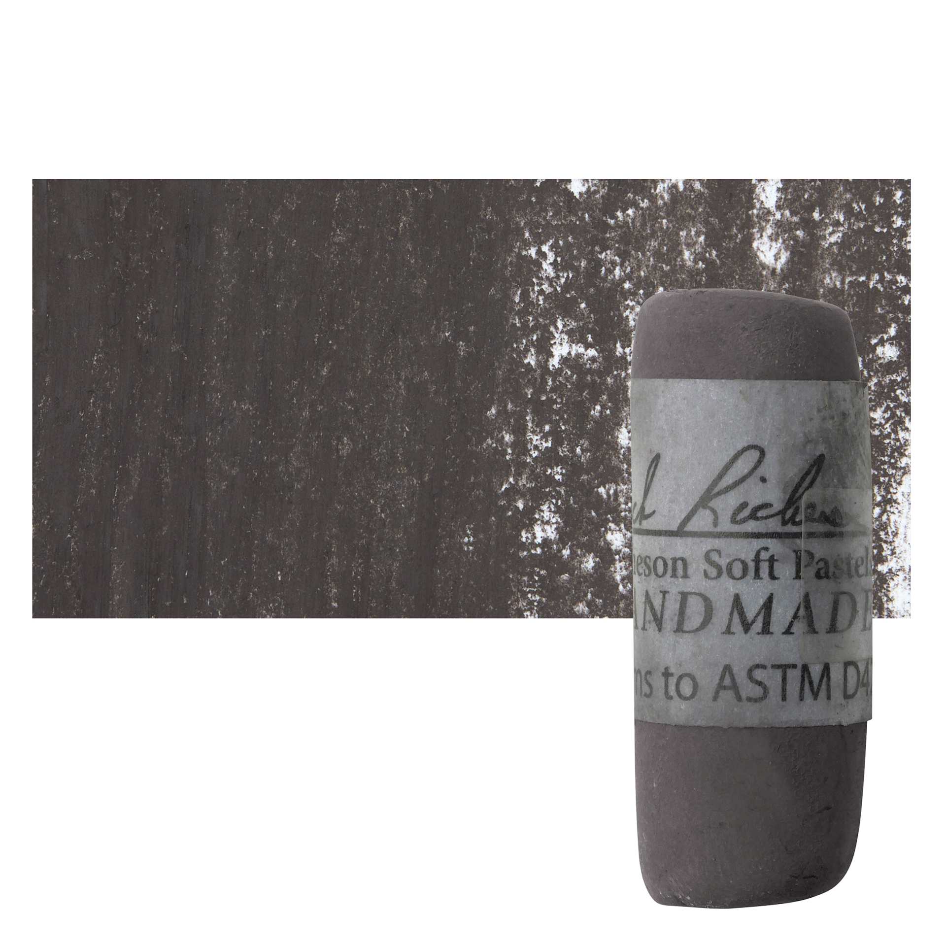 Richeson Soft Handrolled Pastel - Grey GY14, pastel and swatch
