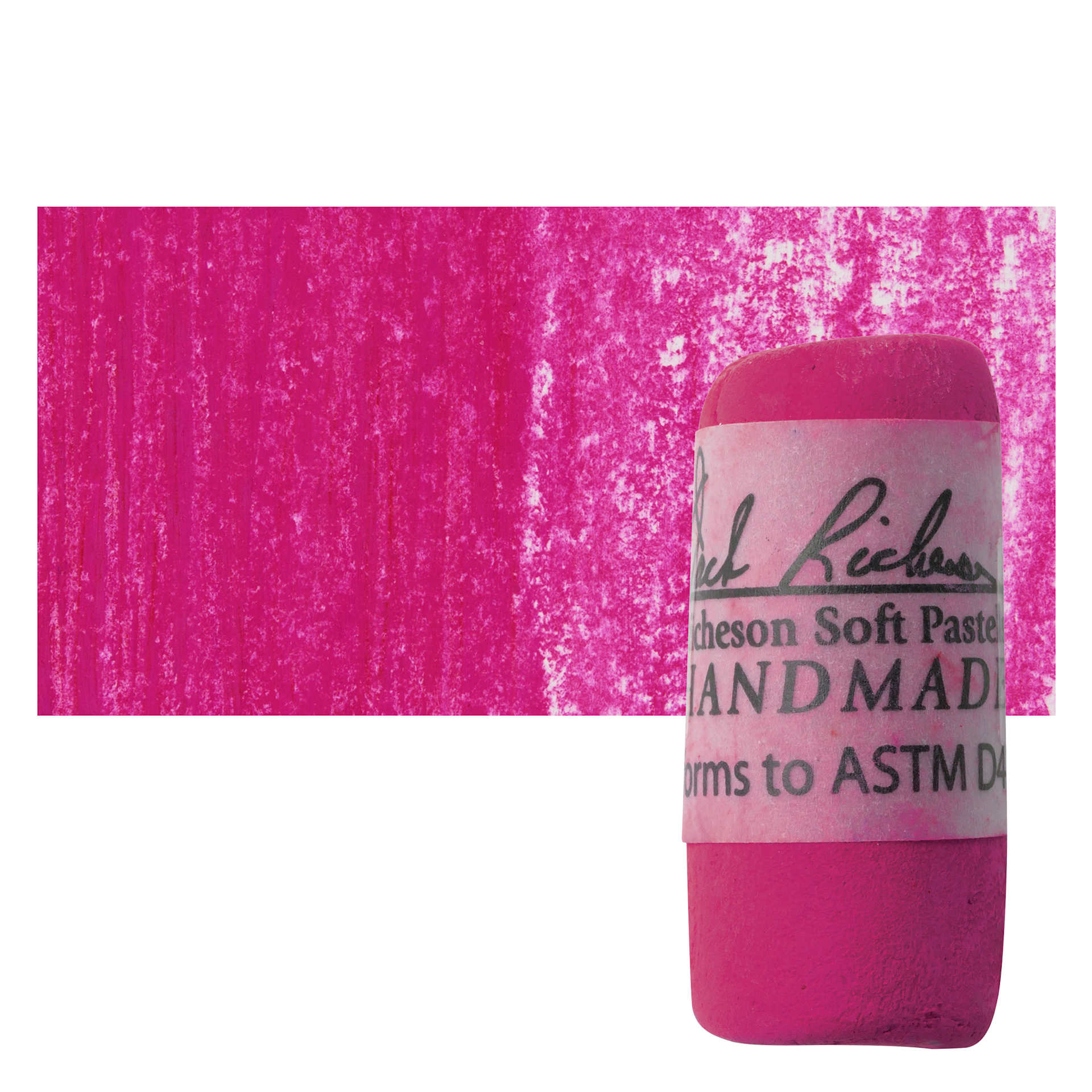 Richeson Soft Handrolled Pastel - Red R16, pastel and swatch