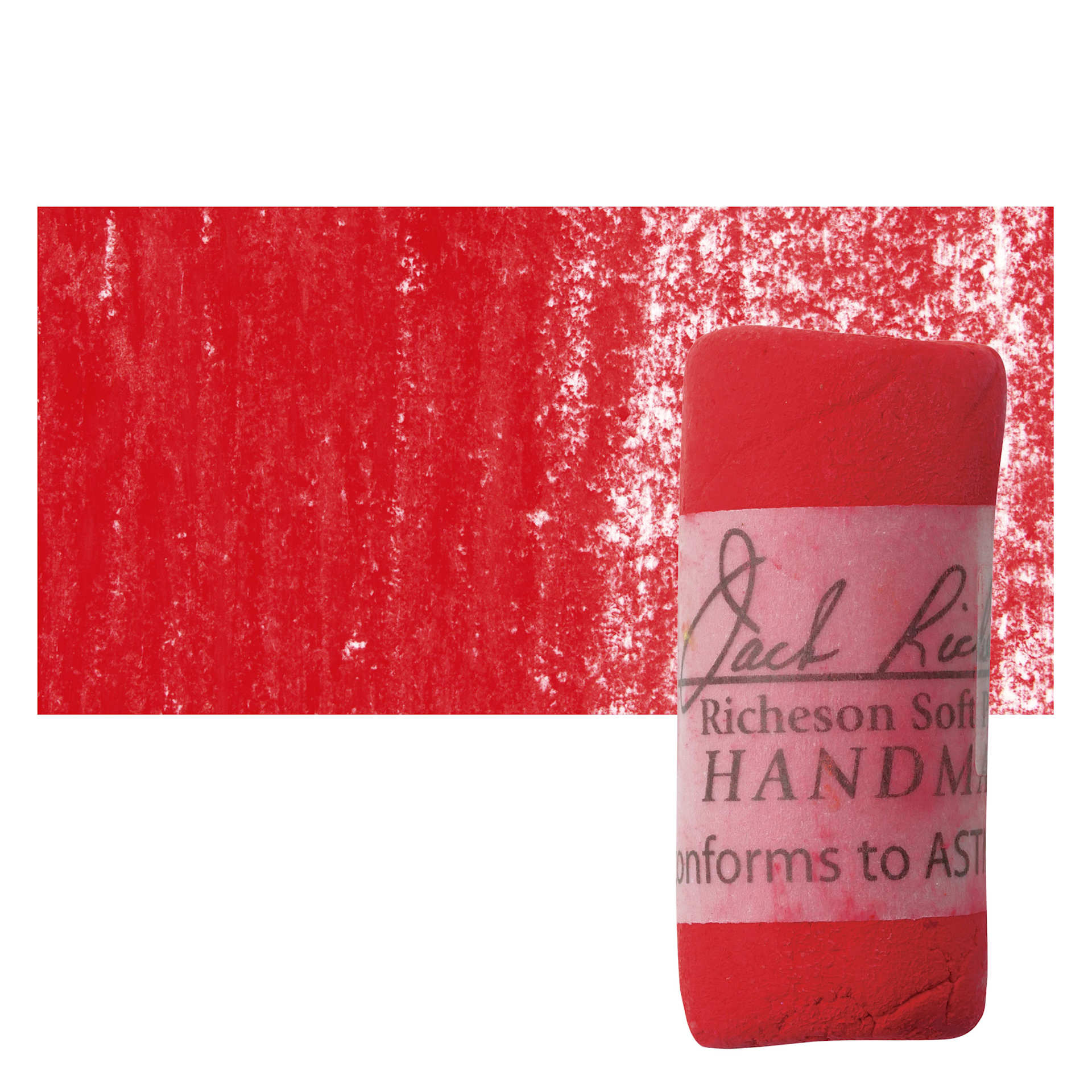 Richeson Soft Handrolled Pastel - Red R35, pastel and swatch