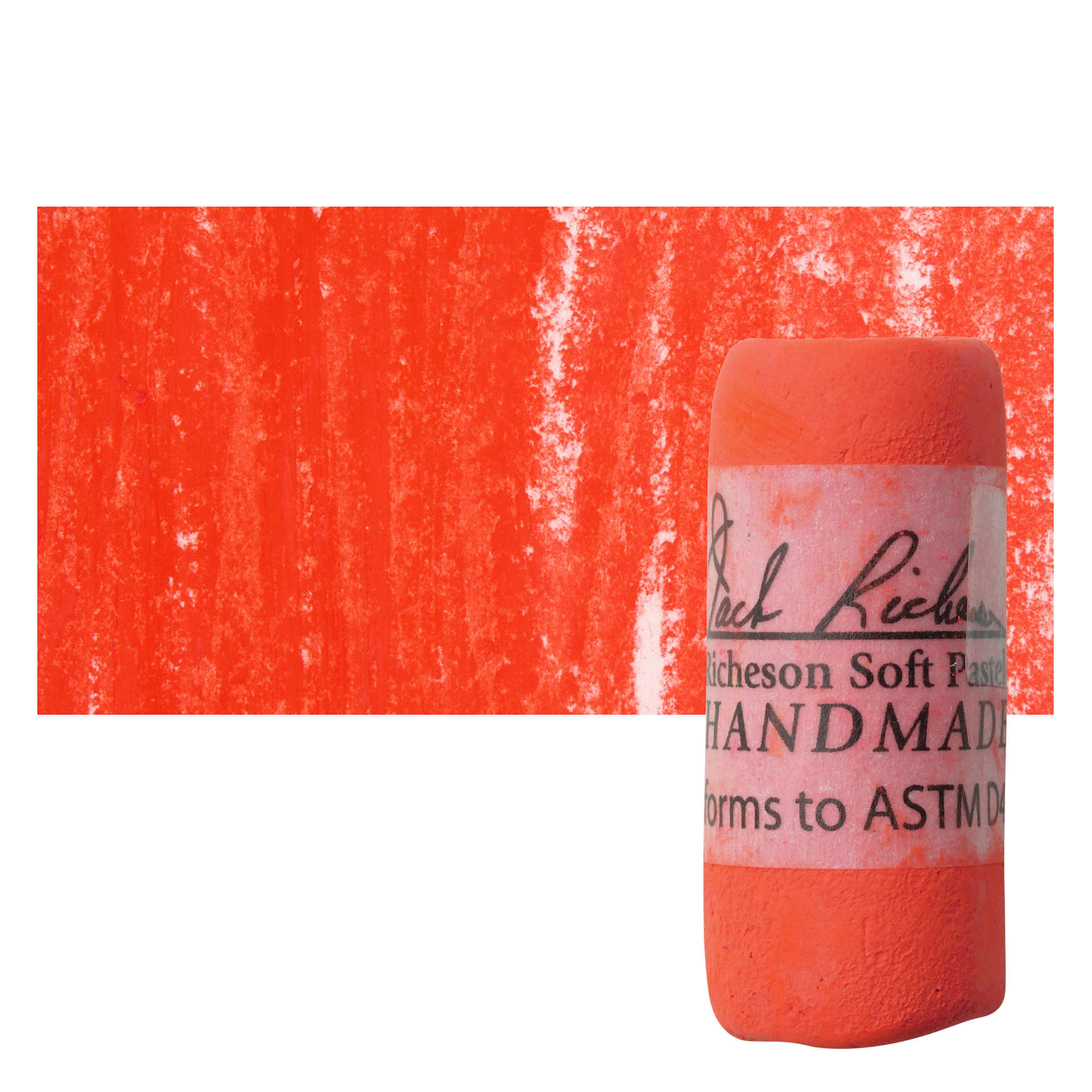 Richeson Soft Handrolled Pastel - Red R37, pastel and swatch