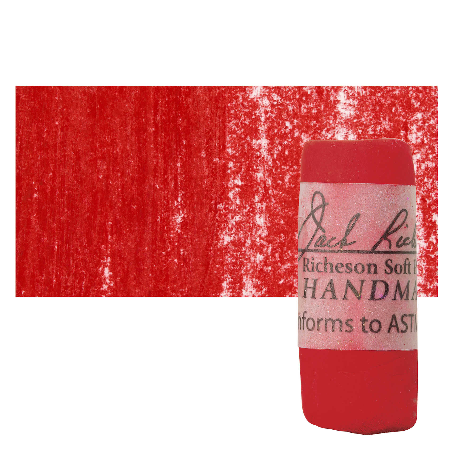 Richeson Soft Handrolled Pastel - Red R40, pastel and swatch