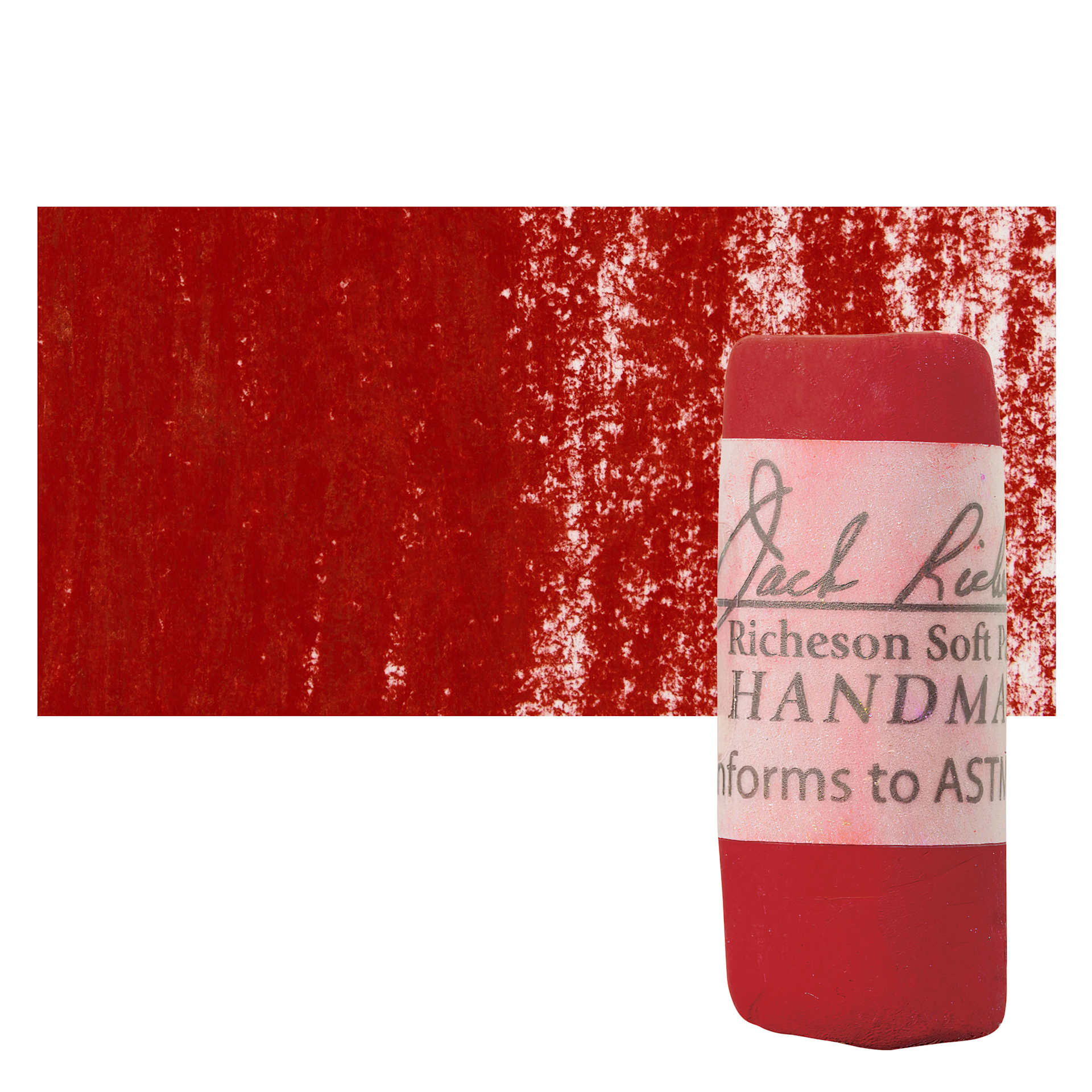 Richeson Soft Handrolled Pastel - Red R44, pastel and swatch