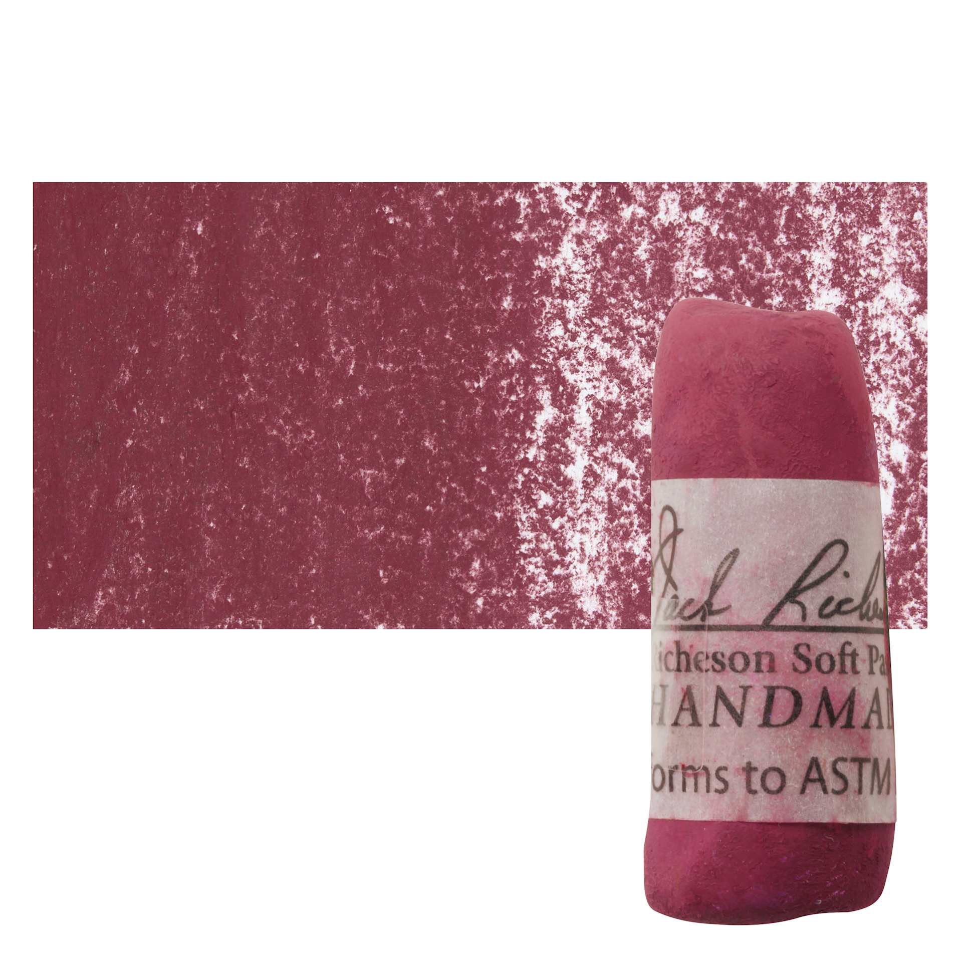 Richeson Soft Handrolled Pastel - Earth Red ER2, pastel and swatch