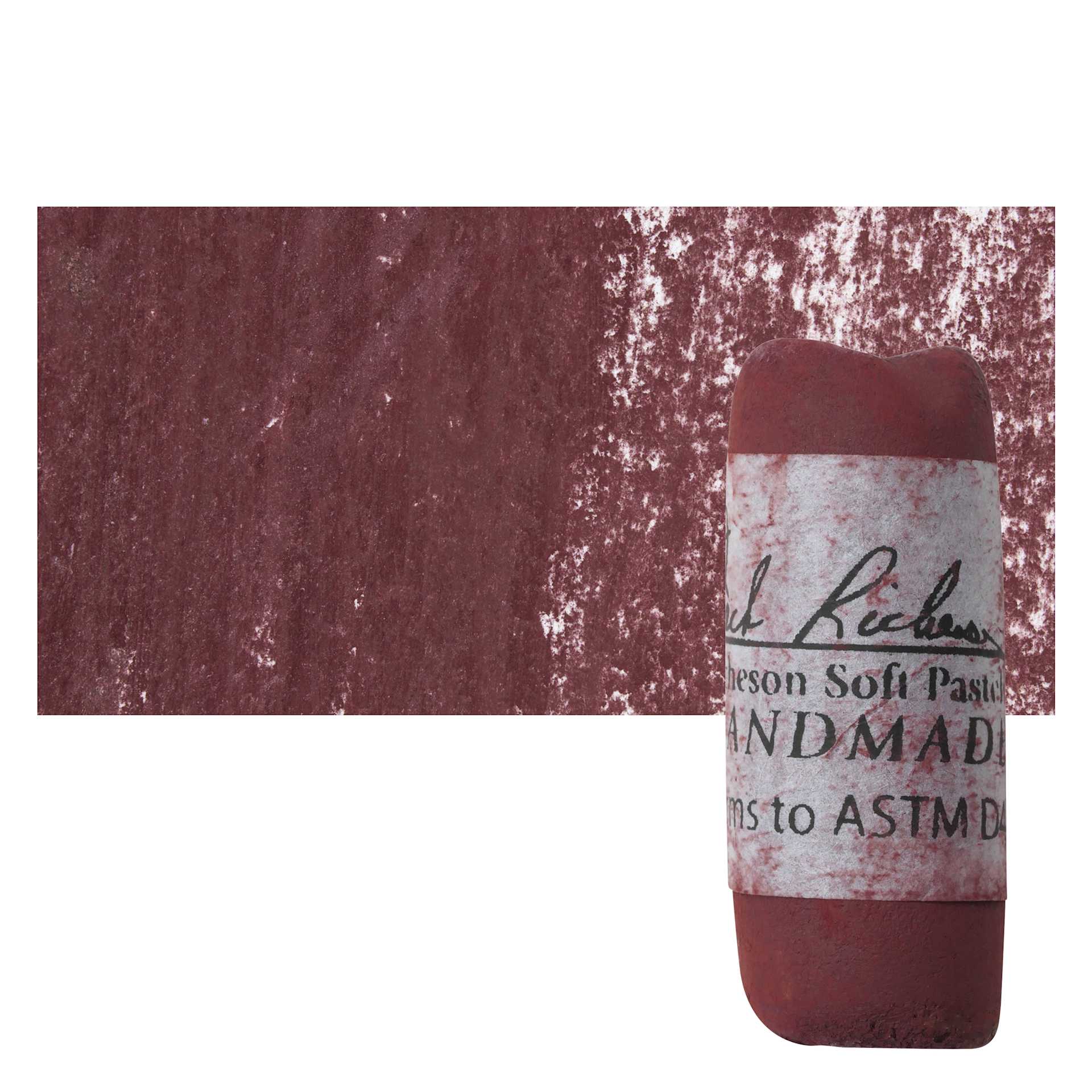 Richeson Soft Handrolled Pastel - Earth Red ER4, pastel and swatch