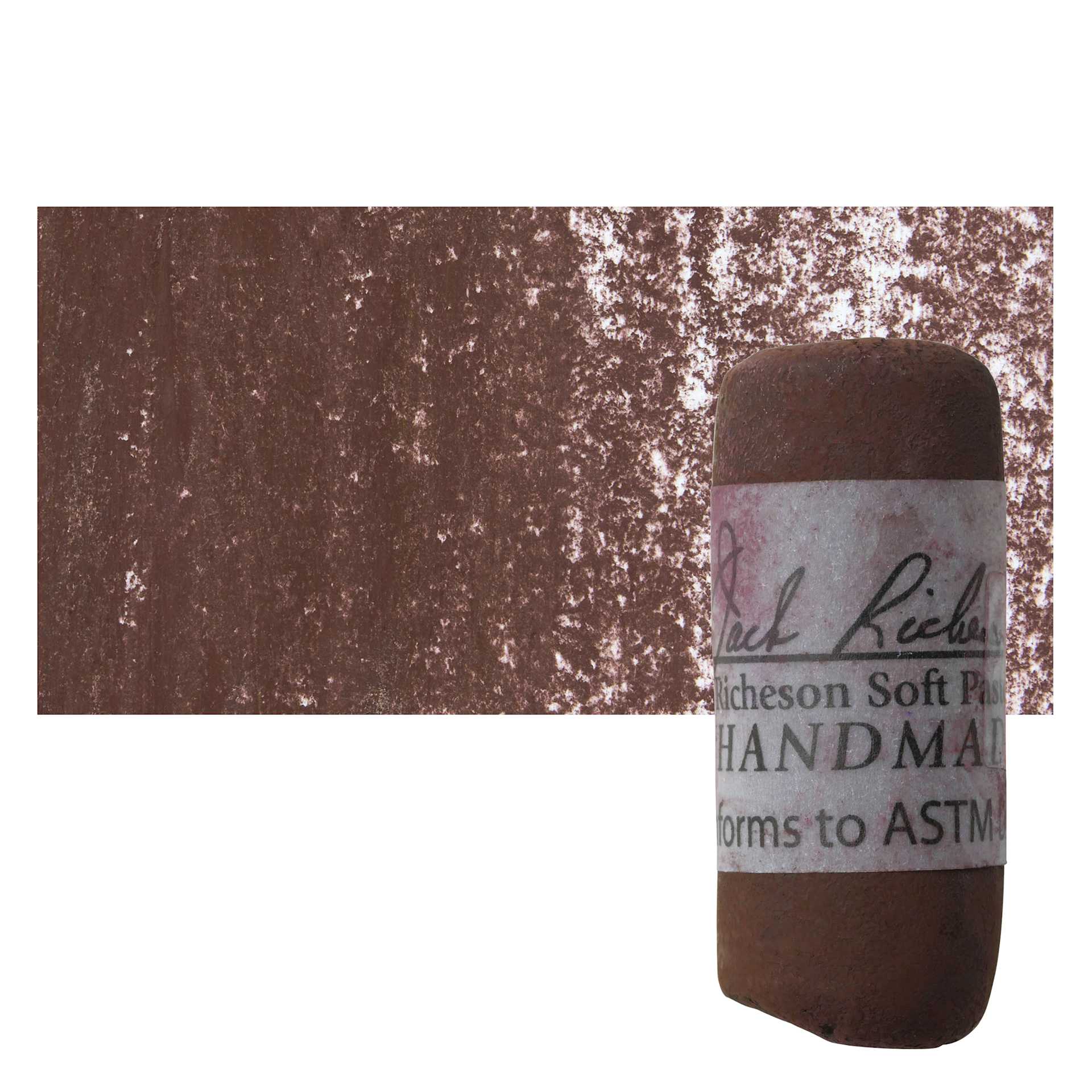 Richeson Soft Handrolled Pastel - Earth Red ER6, pastel and swatch