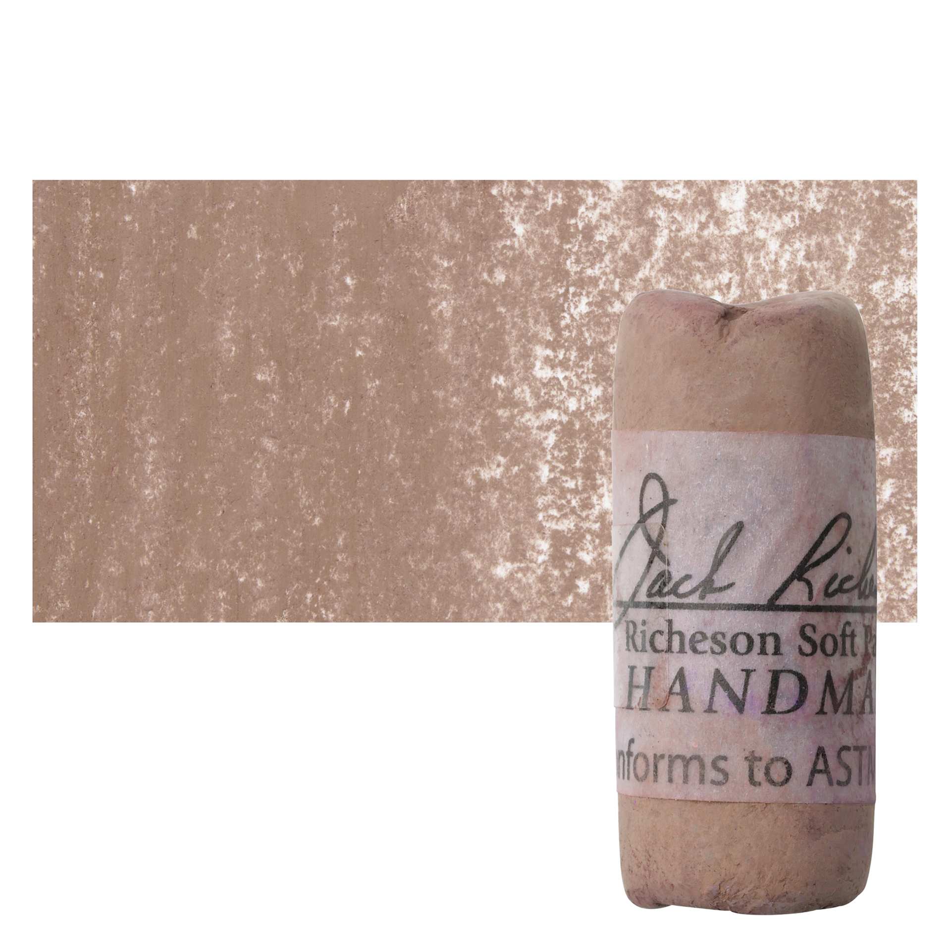 Richeson Soft Handrolled Pastel - Earth Red ER7, pastel and swatch