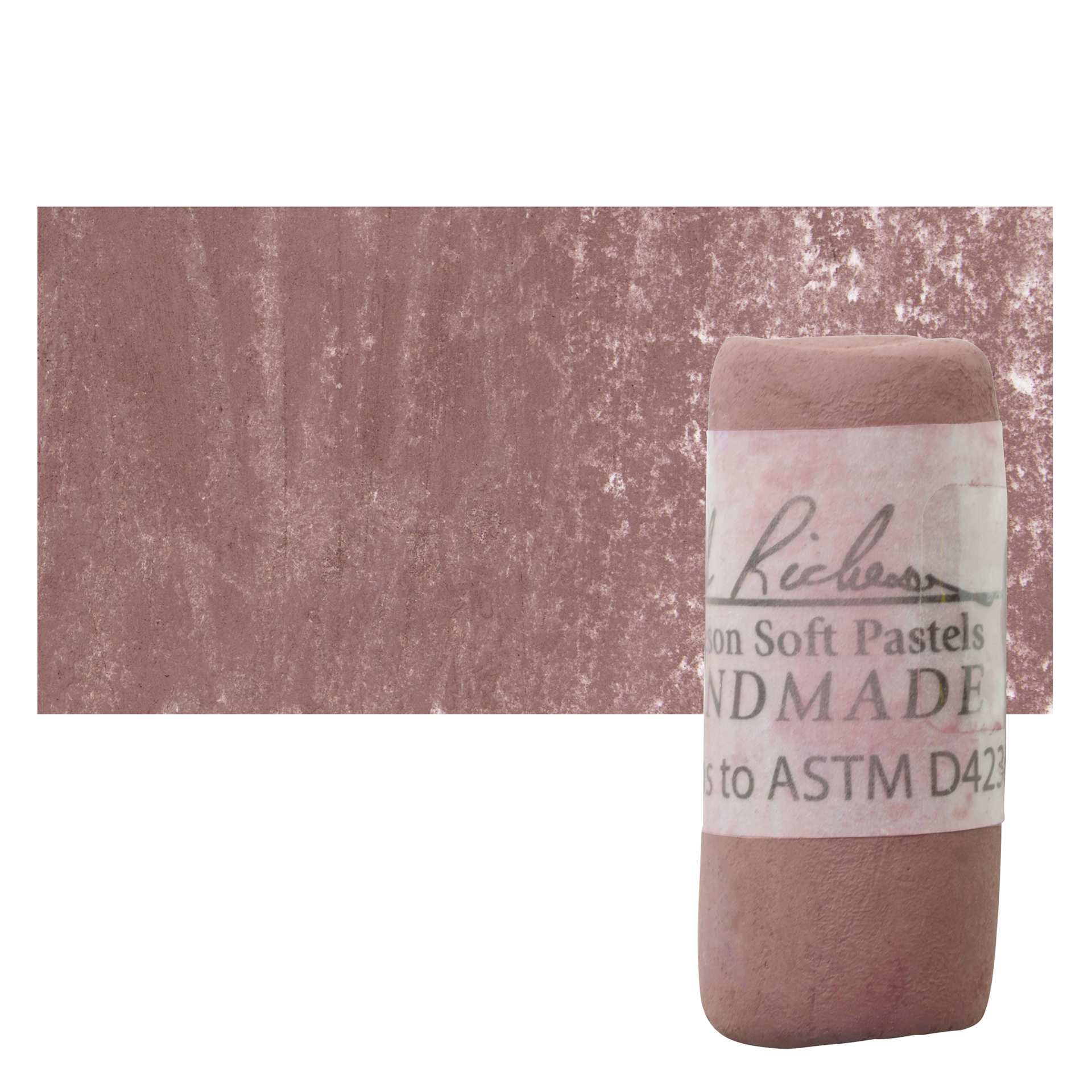 Richeson Soft Handrolled Pastel - Earth Red ER9, pastel and swatch