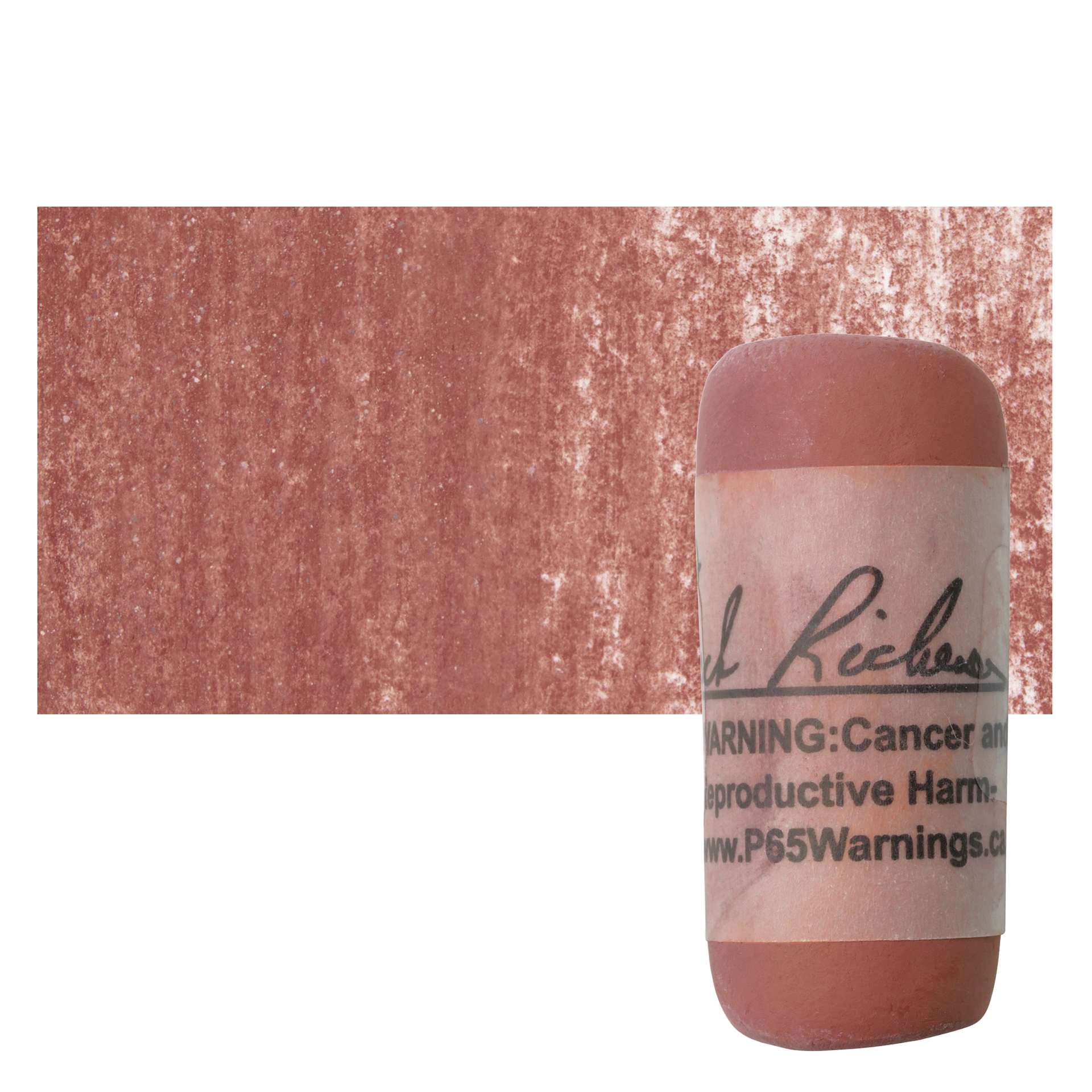 Richeson Soft Handrolled Pastel - Earth Red ER22, pastel and swatch
