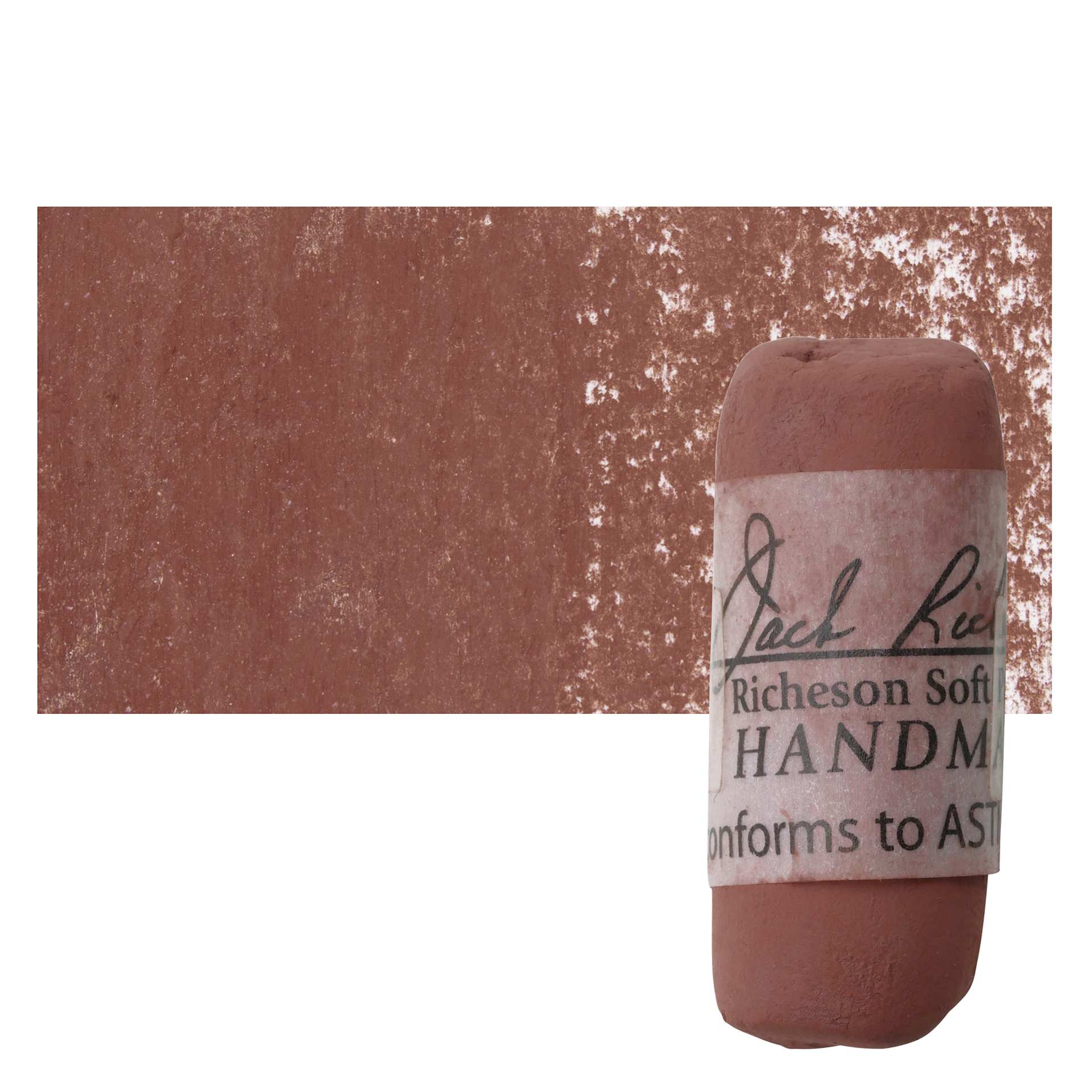 Richeson Soft Handrolled Pastel - Earth Red ER23, pastel and swatch