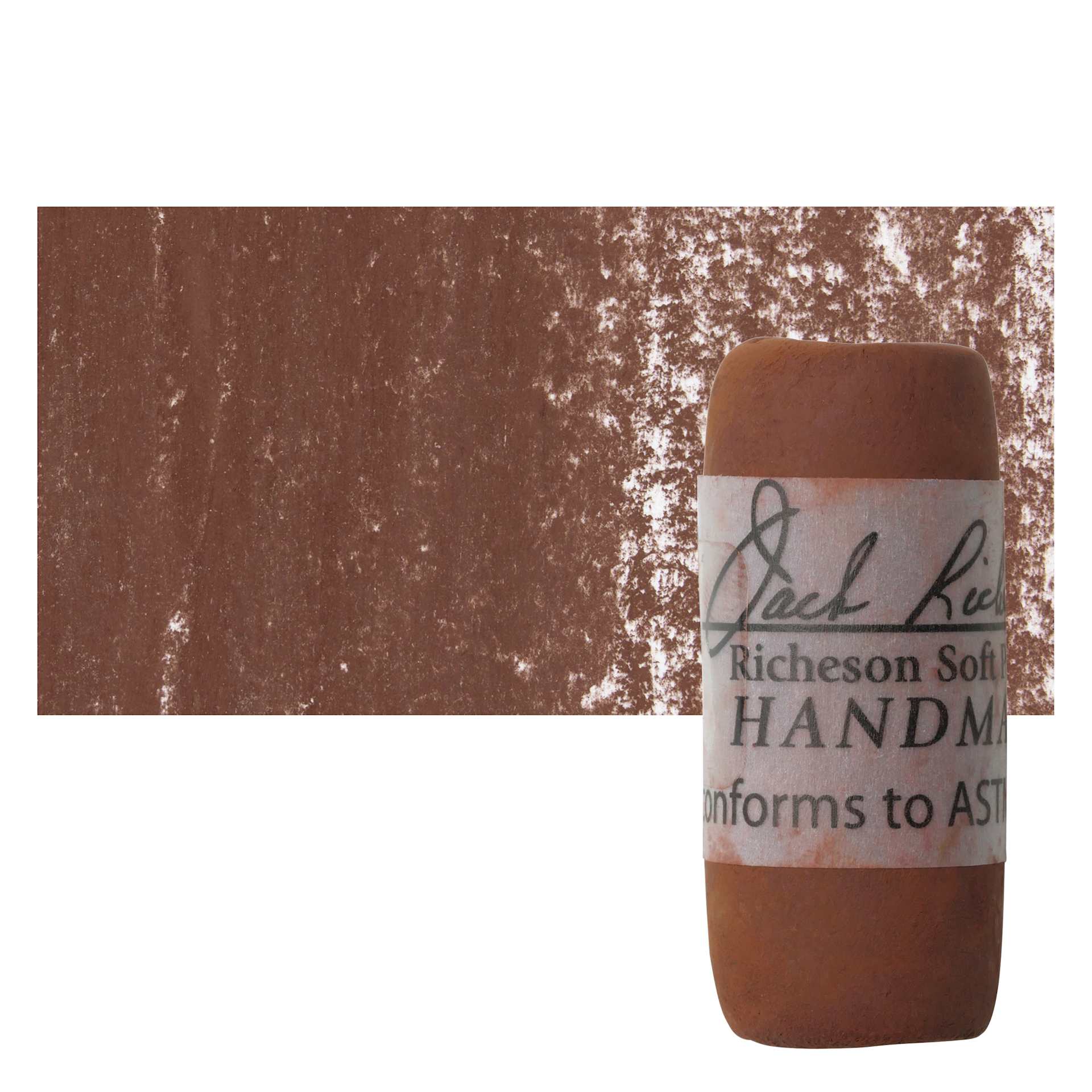 Richeson Soft Handrolled Pastel - Earth Red ER24, pastel and swatch