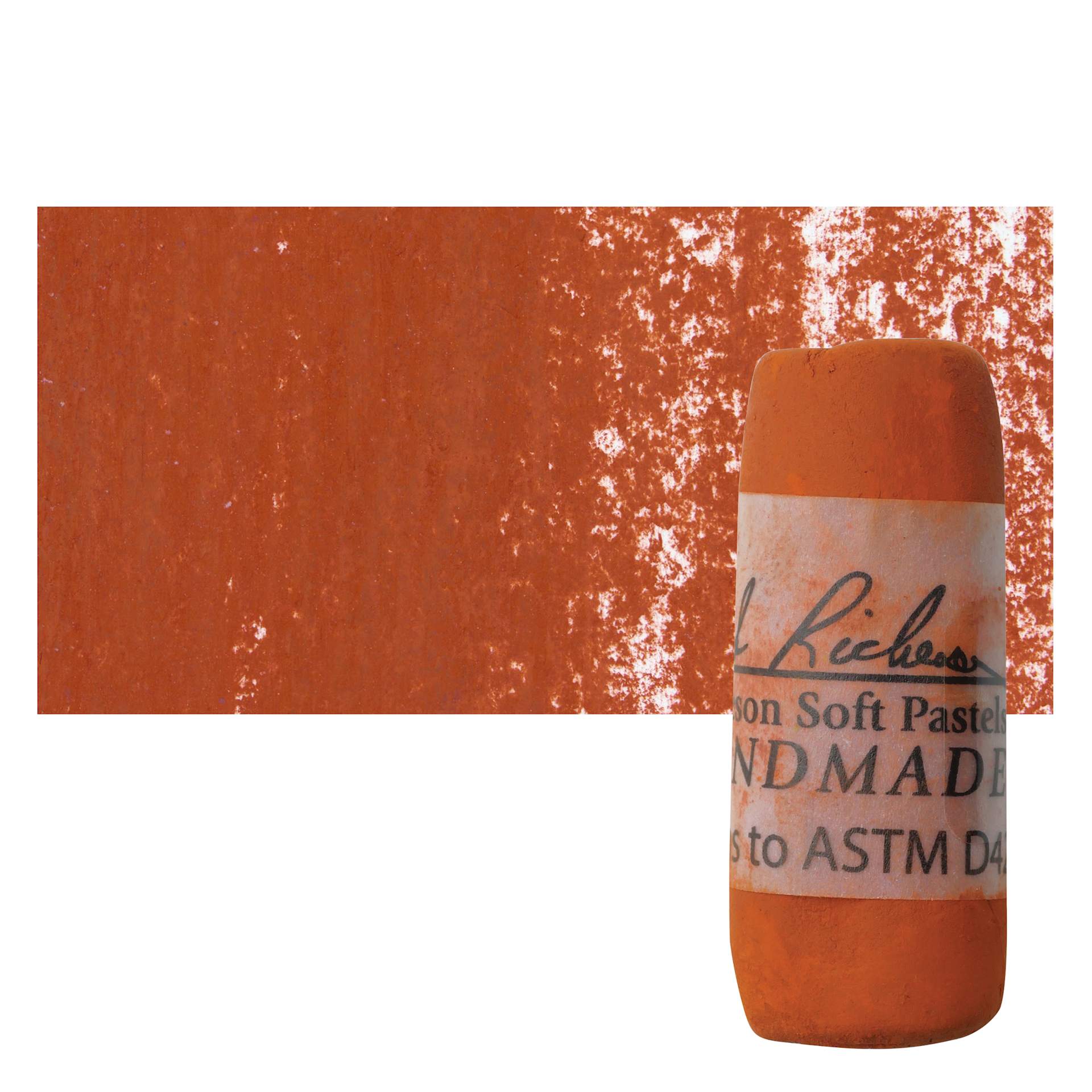 Richeson Soft Handrolled Pastel - Earth Red ER27, pastel and swatch