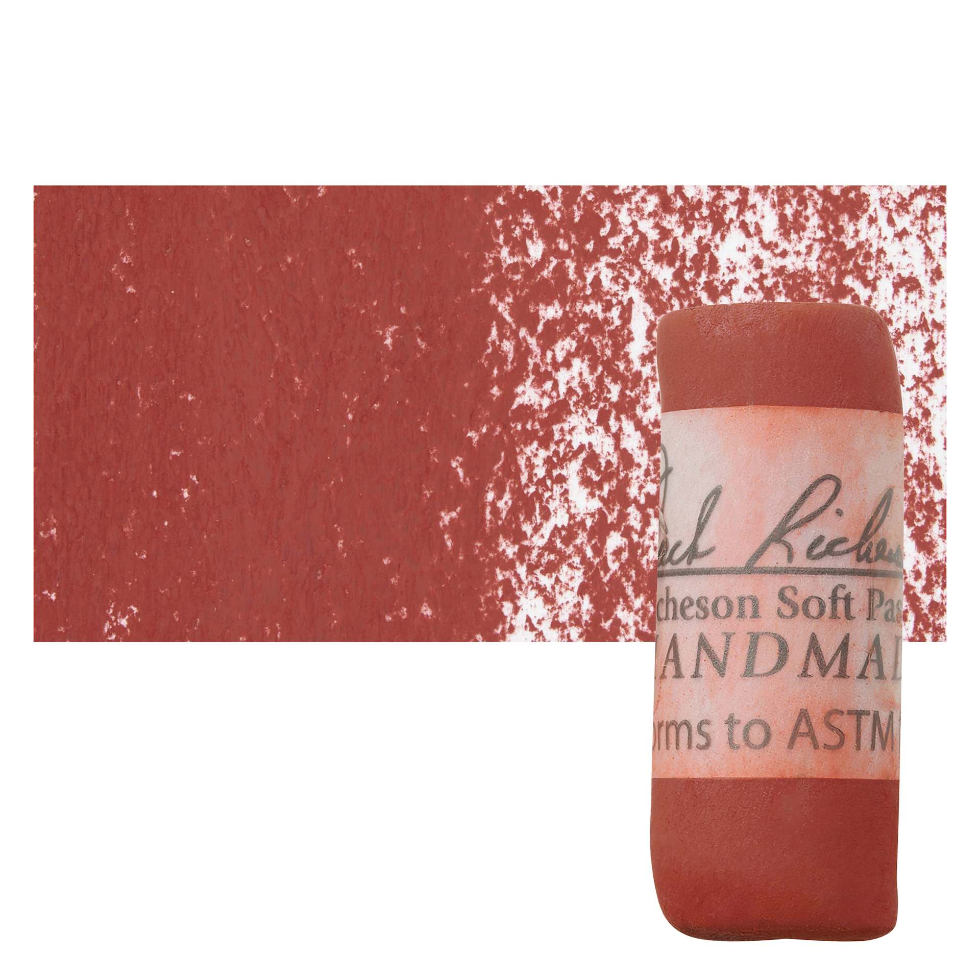 Richeson Soft Handrolled Pastel - Earth Red ER29, pastel and swatch