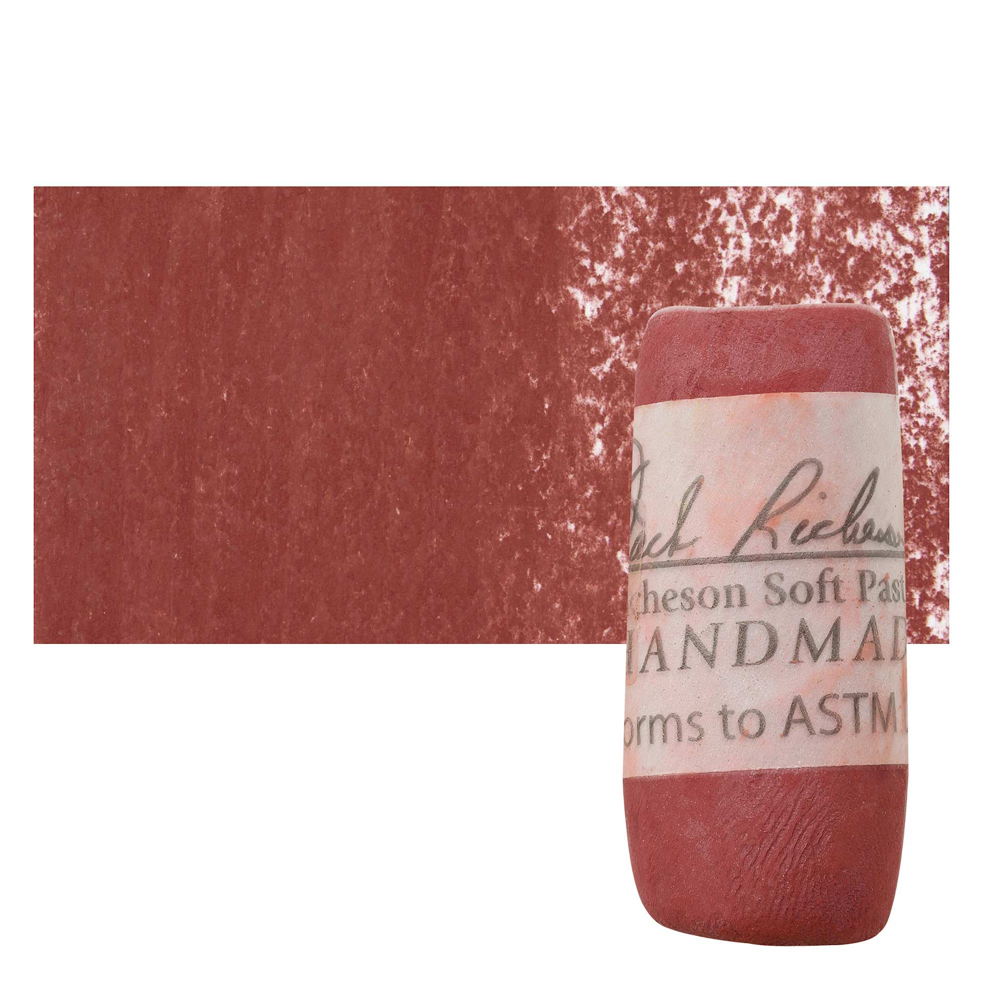 Richeson Soft Handrolled Pastel - Earth Red ER30, pastel and swatch