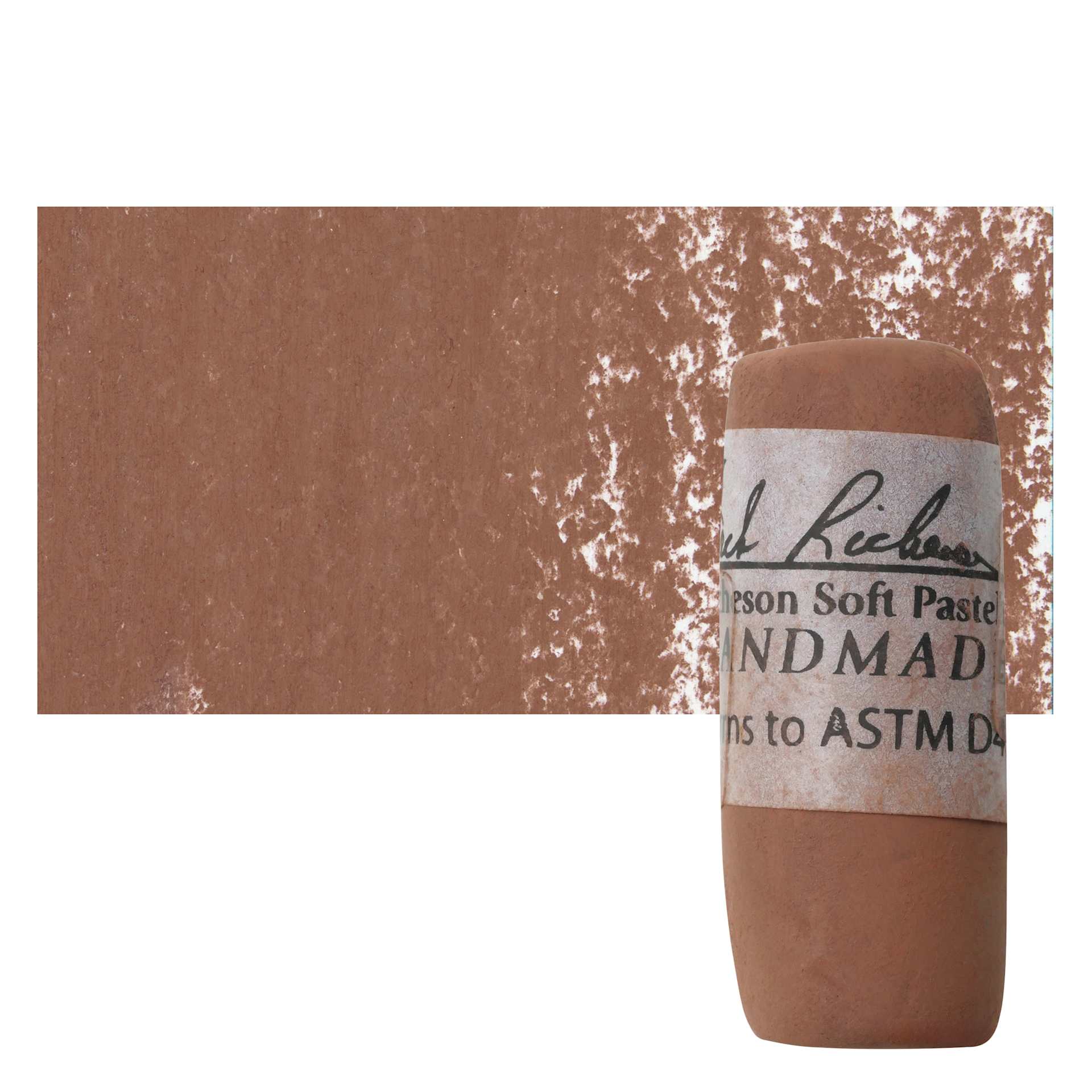 Richeson Soft Handrolled Pastel - Earth Red ER31, pastel and swatch