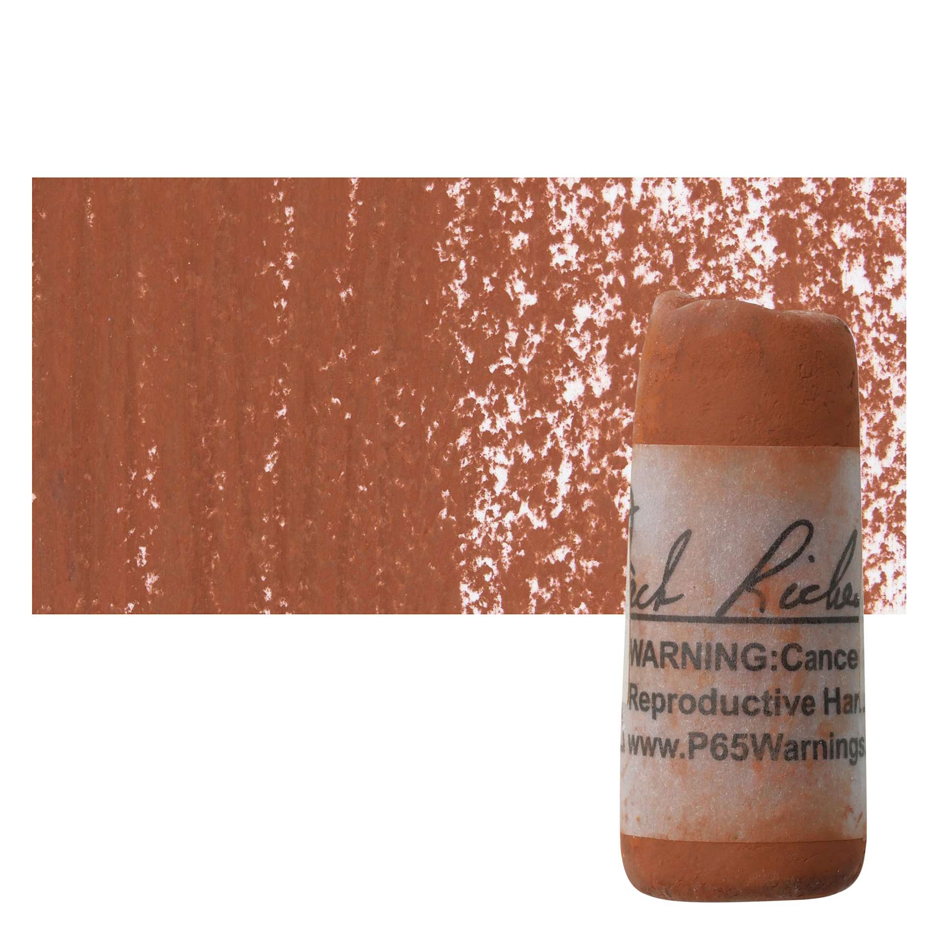 Richeson Soft Handrolled Pastel - Earth Red ER33, pastel and swatch