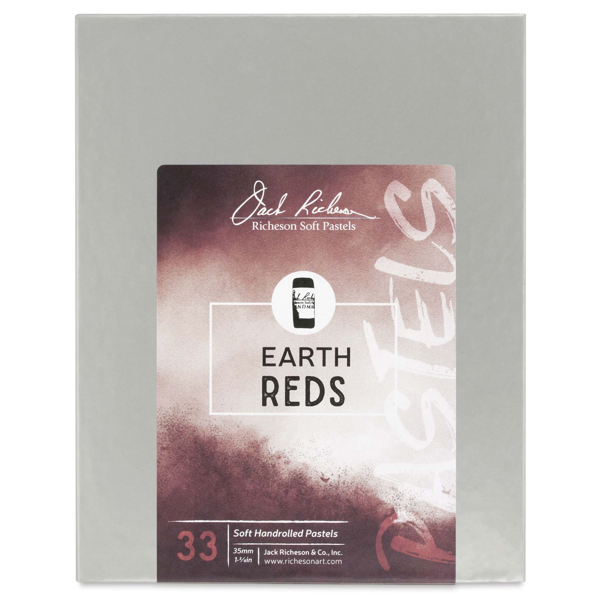 Richeson Soft Handrolled Pastels - Earth Reds, Set of 33 - front of packaging