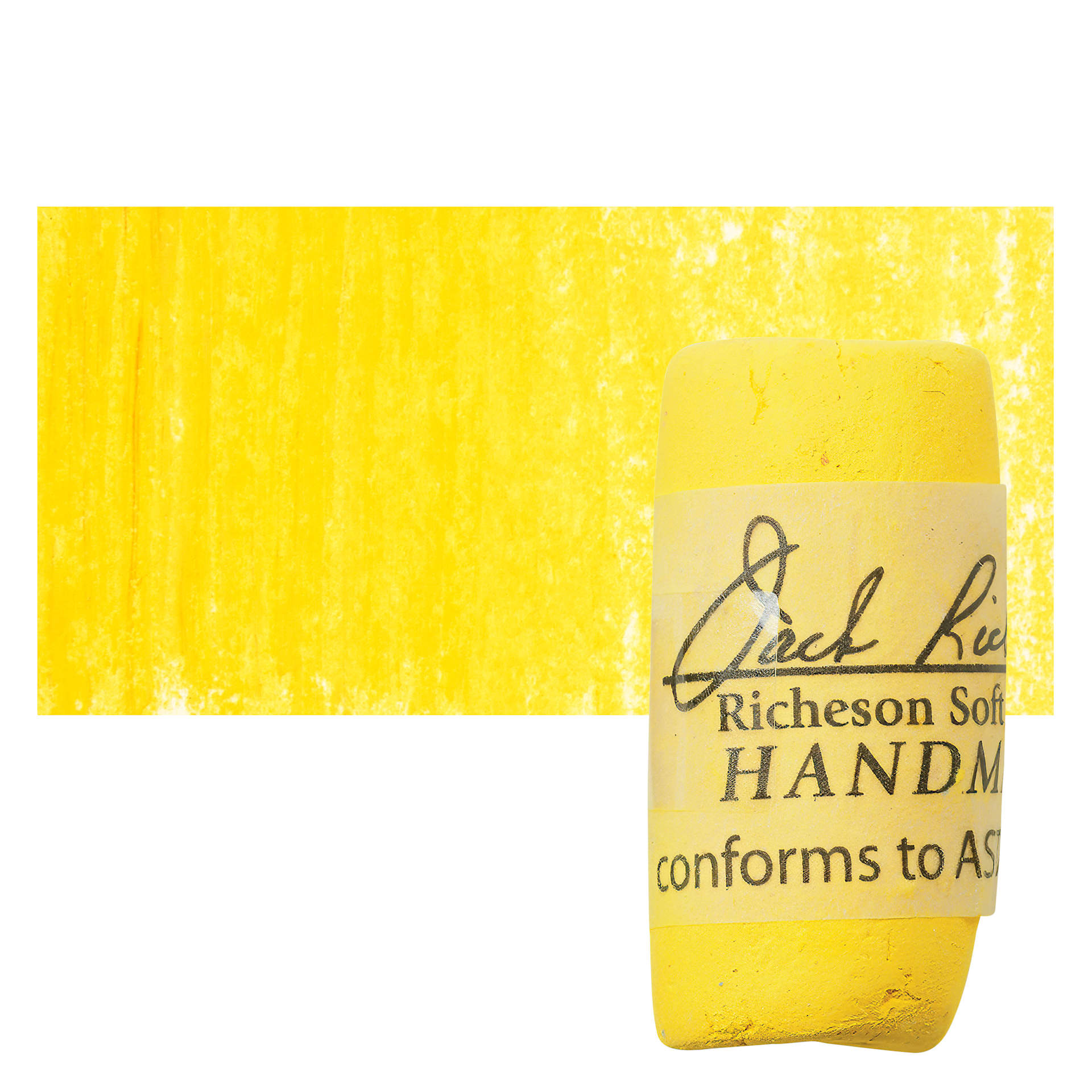 Richeson Soft Handrolled Pastel - Yellow Y16, pastel and swatch