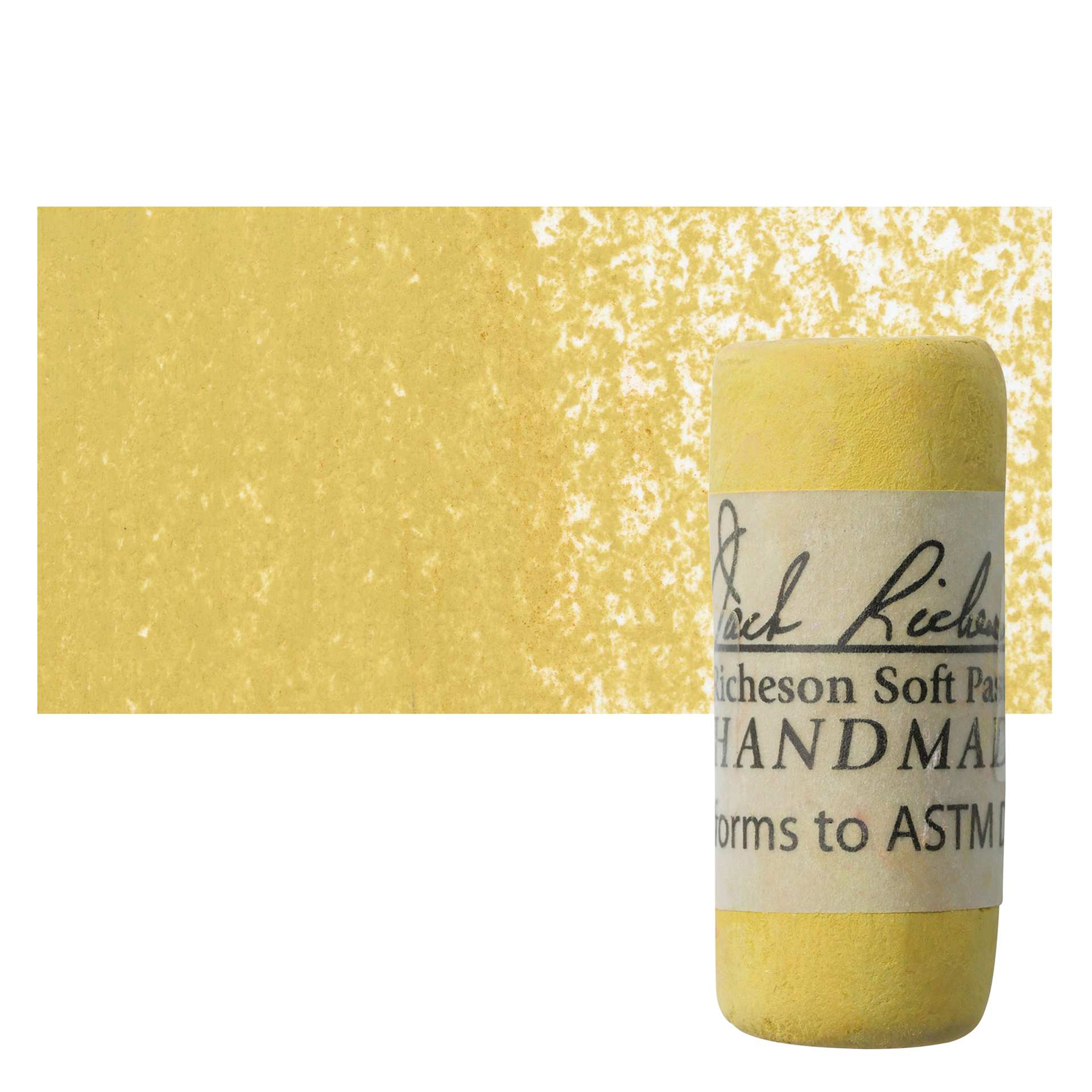 Richeson Soft Handrolled Pastel - Earth Yellow EY5, pastel and swatch