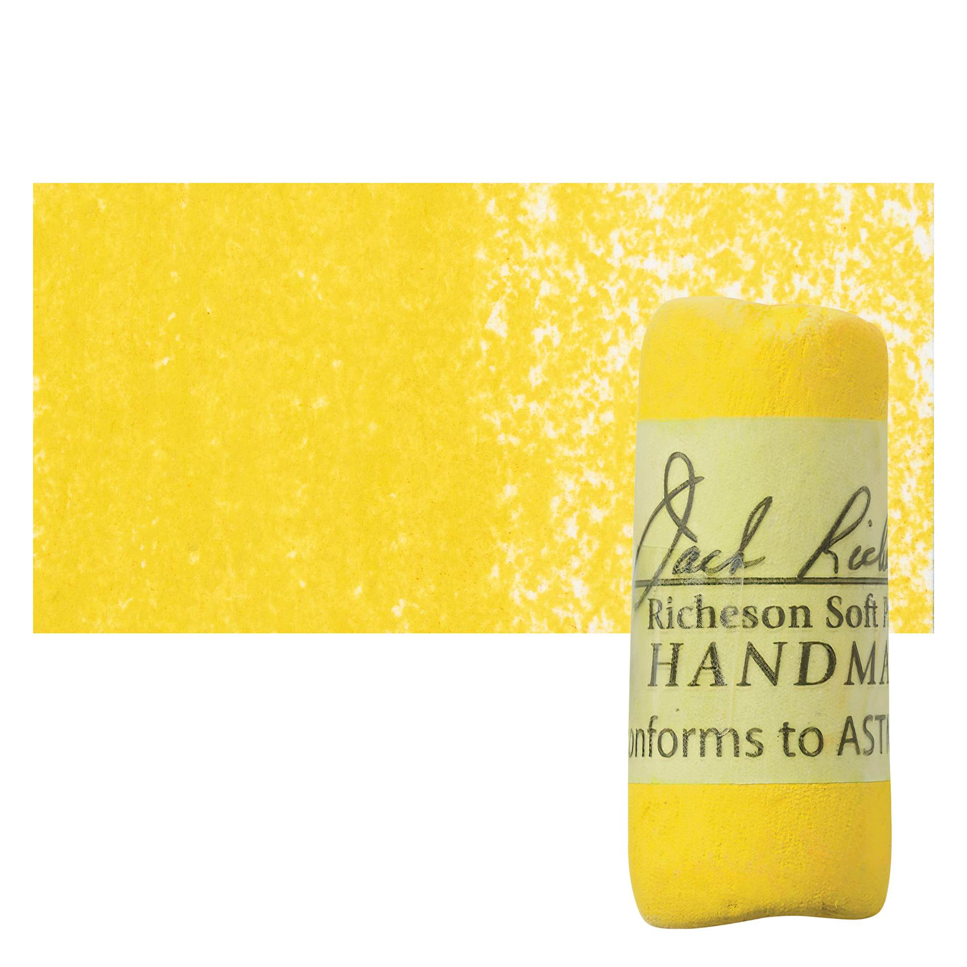 Richeson Soft Handrolled Pastel - Earth Yellow EY8, pastel and swatch