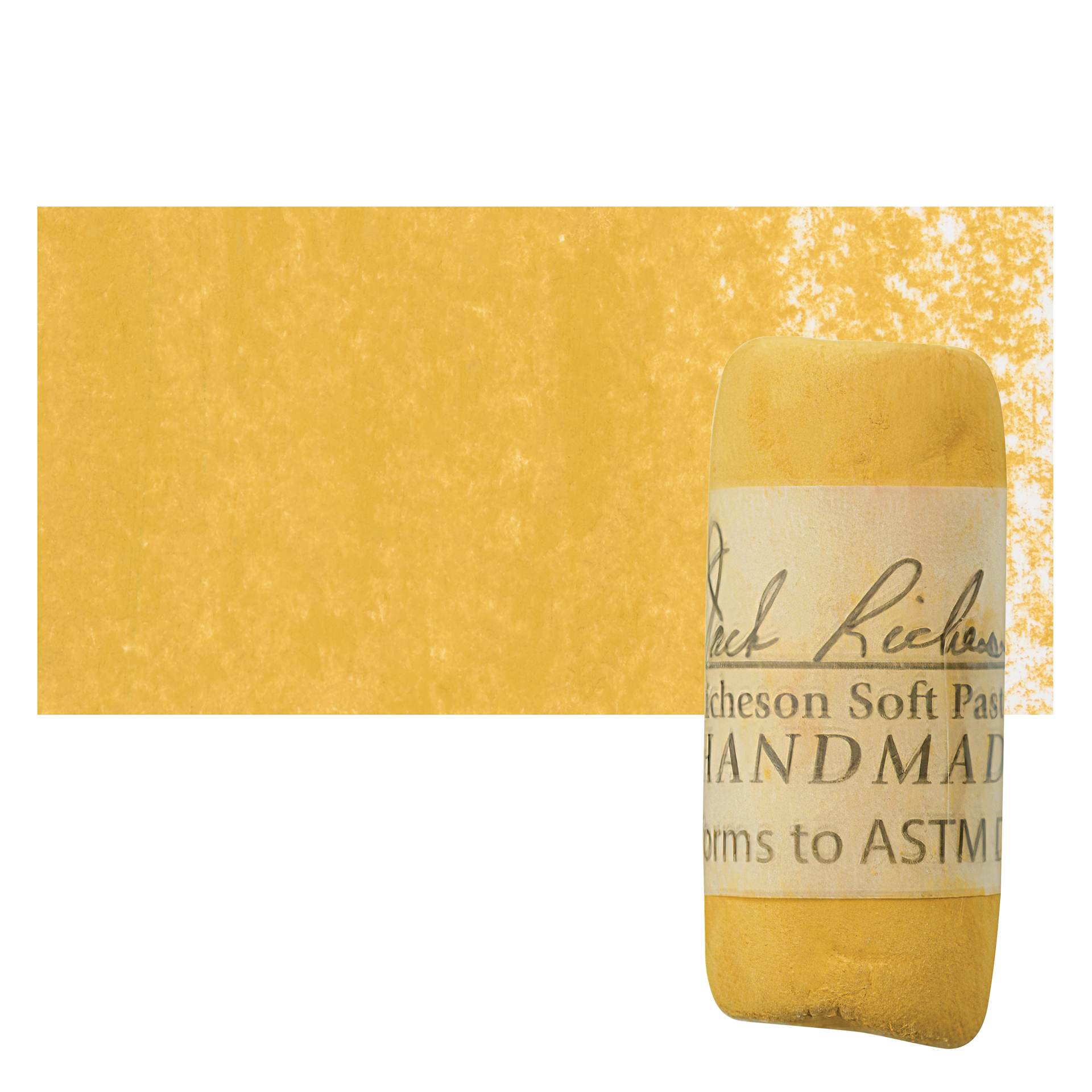 Richeson Soft Handrolled Pastel - Earth Yellow EY11, pastel and swatch