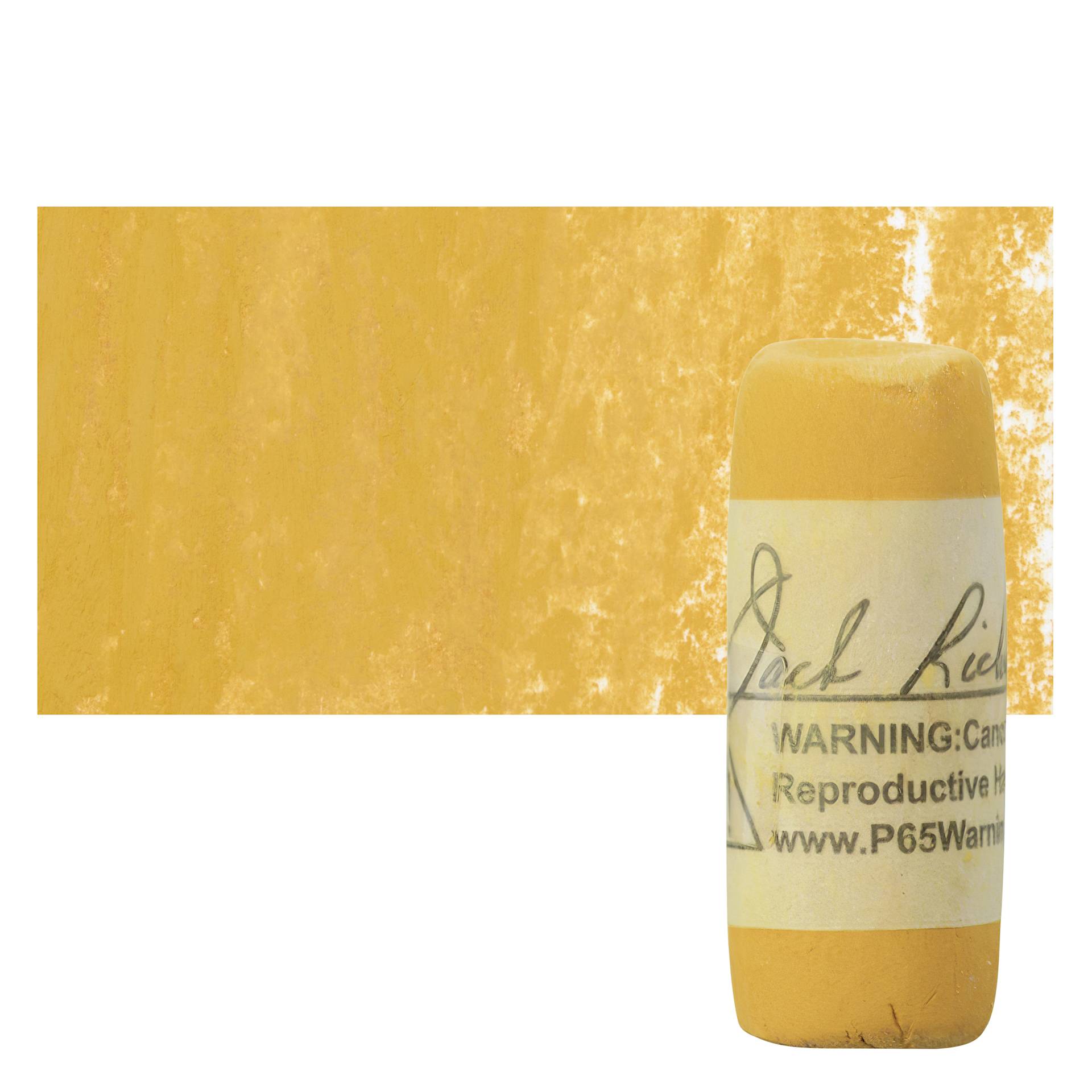 Richeson Soft Handrolled Pastel - Earth Yellow EY12, pastel and swatch