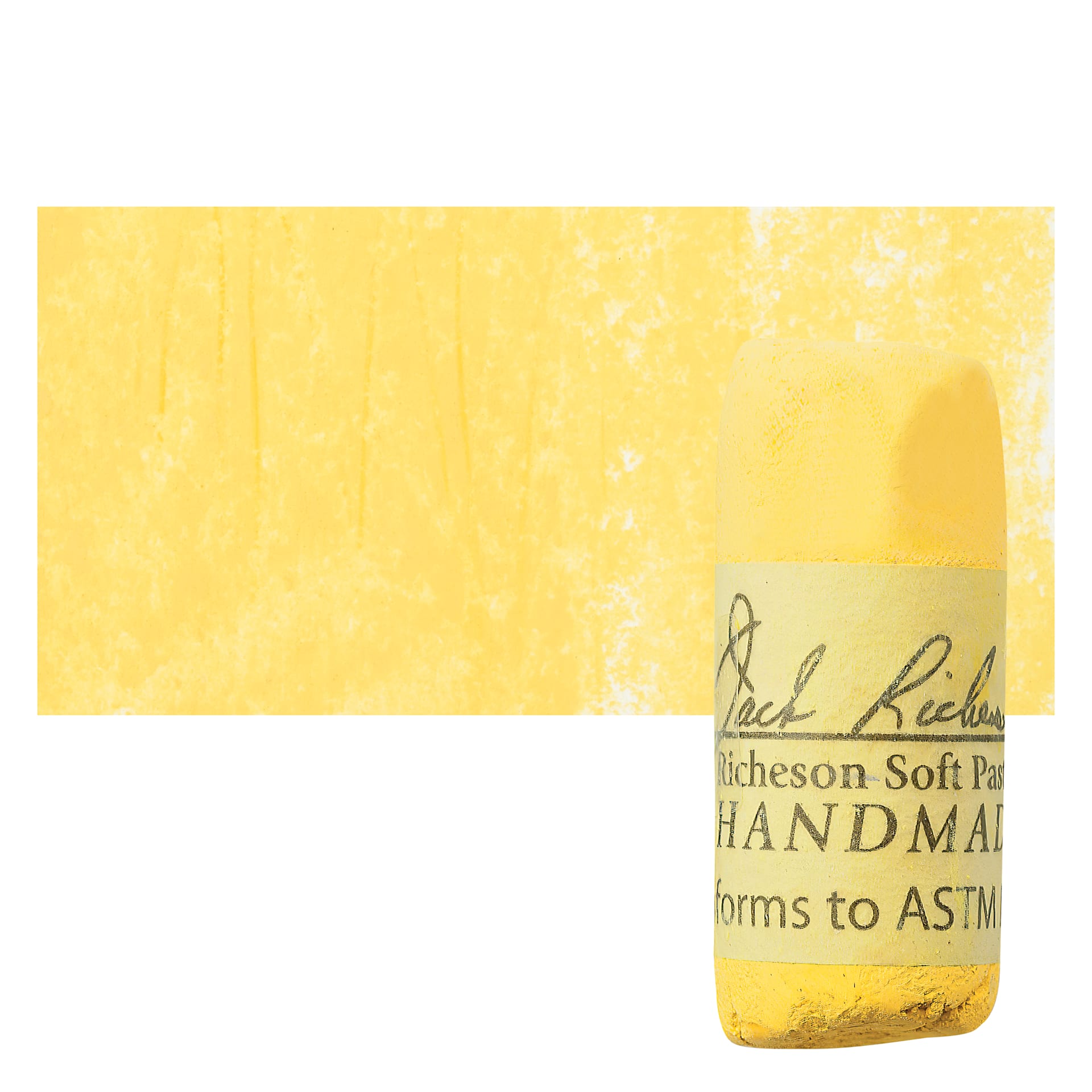Richeson Soft Handrolled Pastel - Earth Yellow EY14, pastel and swatch