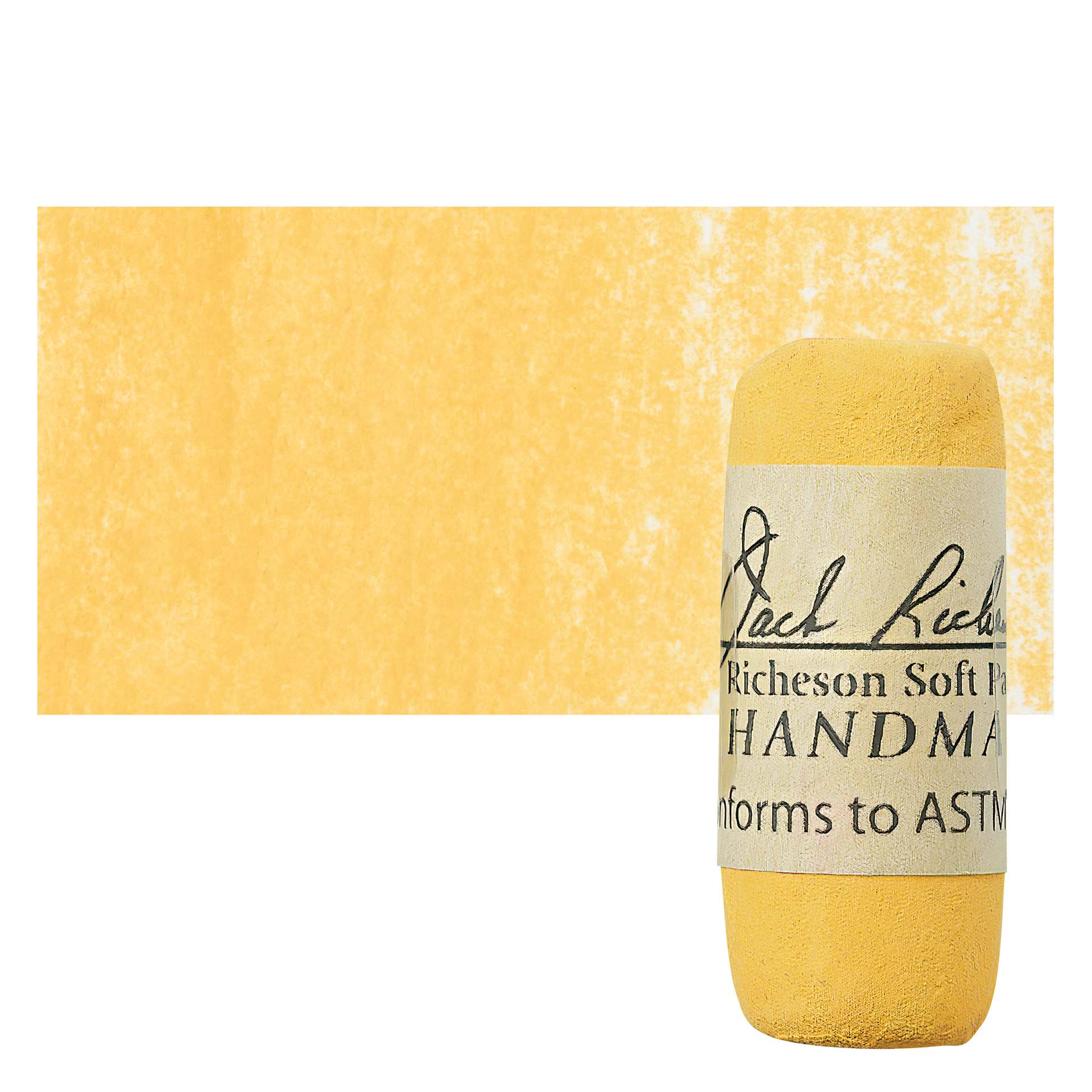 Richeson Soft Handrolled Pastel - Earth Yellow EY17, pastel and swatch