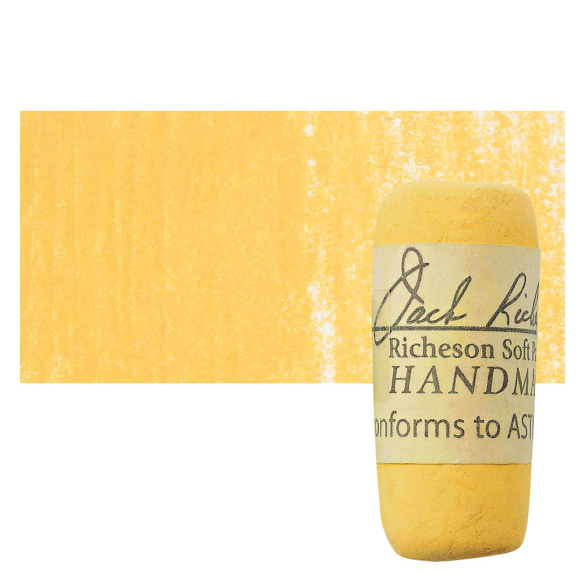 Richeson Soft Handrolled Pastel - Earth Yellow EY18, pastel and swatch